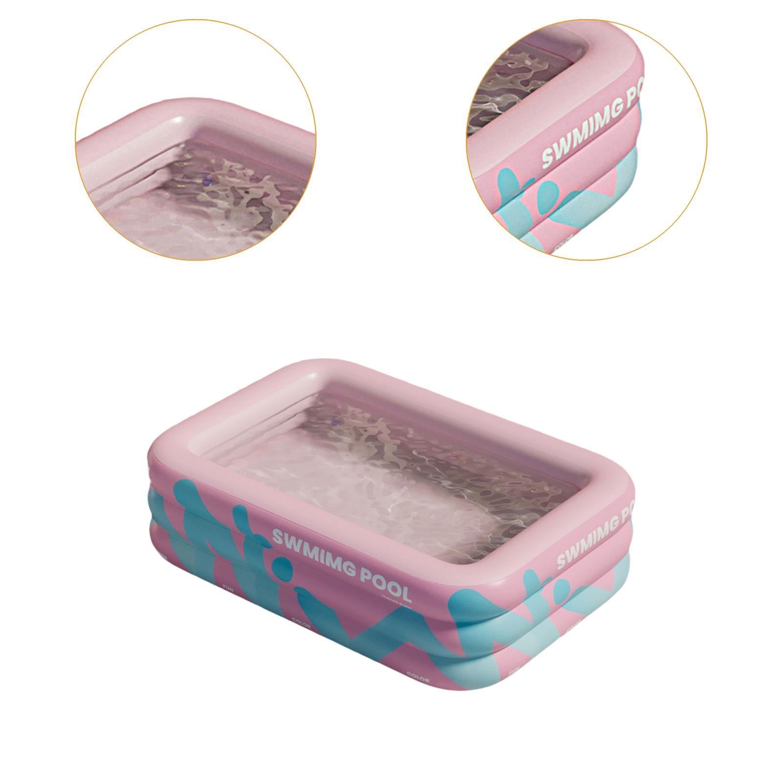 Inflatable Swimming Pool Paddling Pool for Kids and Adults Lawn Outdoor Pink 1.5m