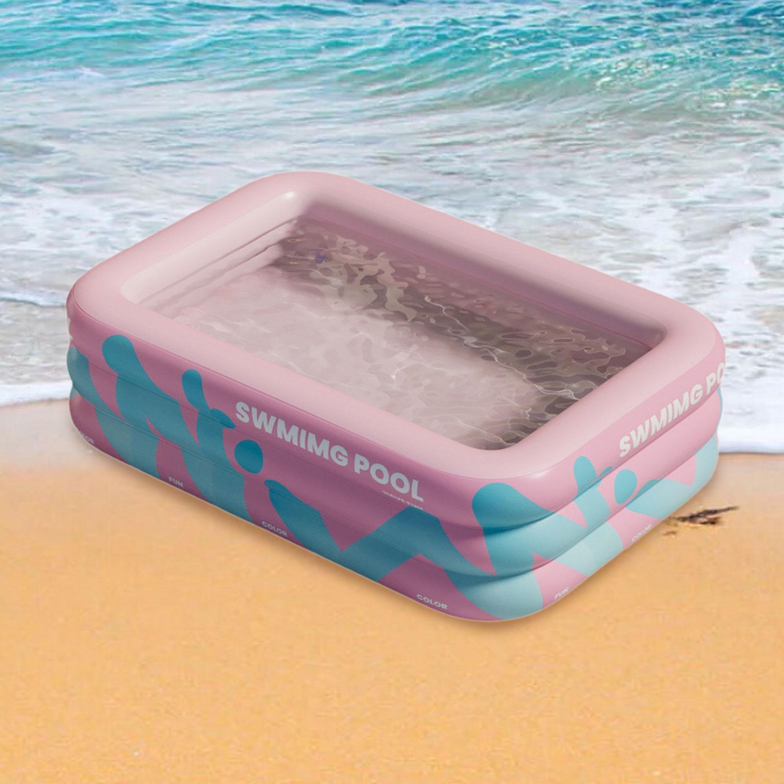 Inflatable Swimming Pool Paddling Pool for Kids and Adults Lawn Outdoor Pink 1.5m