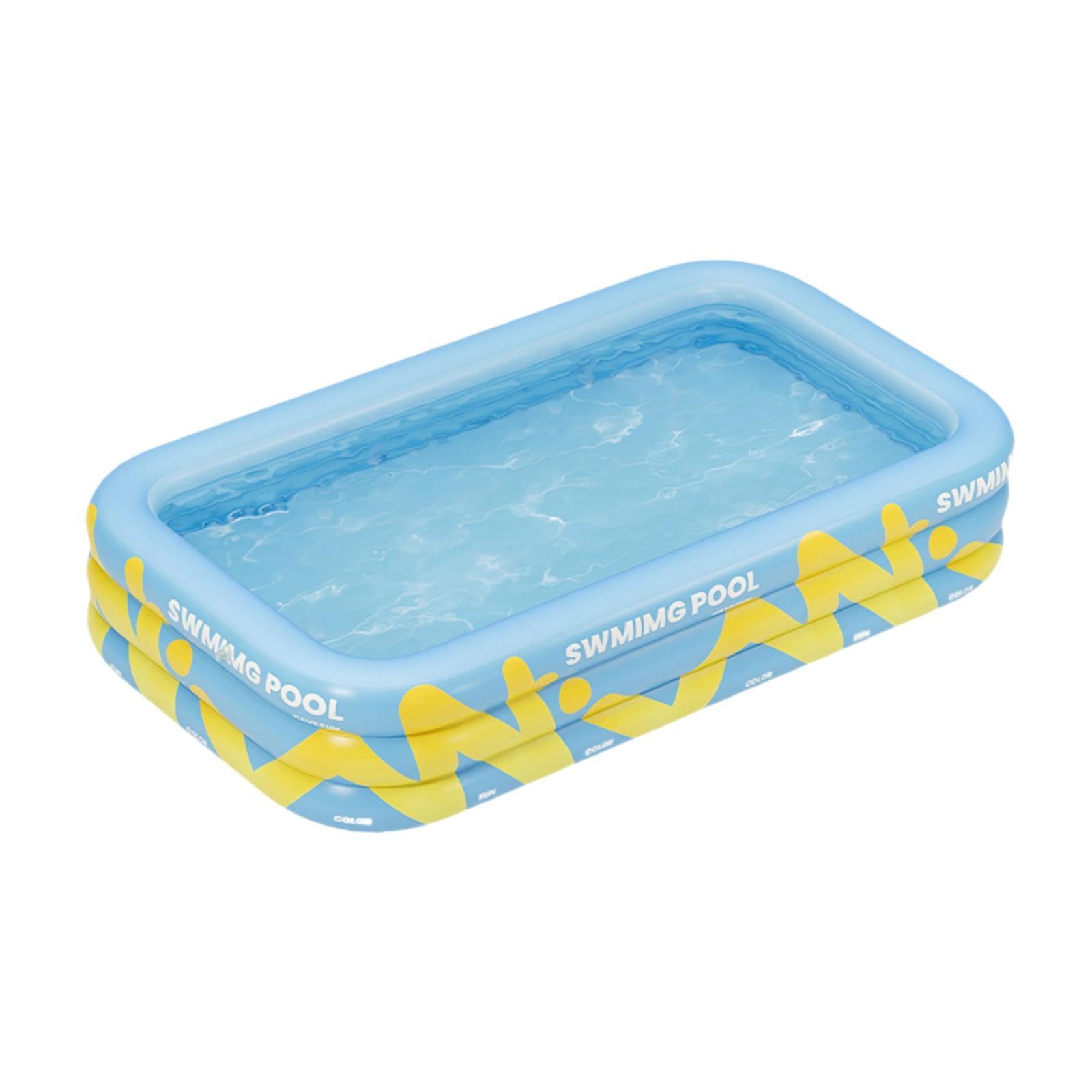Inflatable Swimming Pool Paddling Pool for Kids and Adults Lawn Outdoor Blue 2.1m
