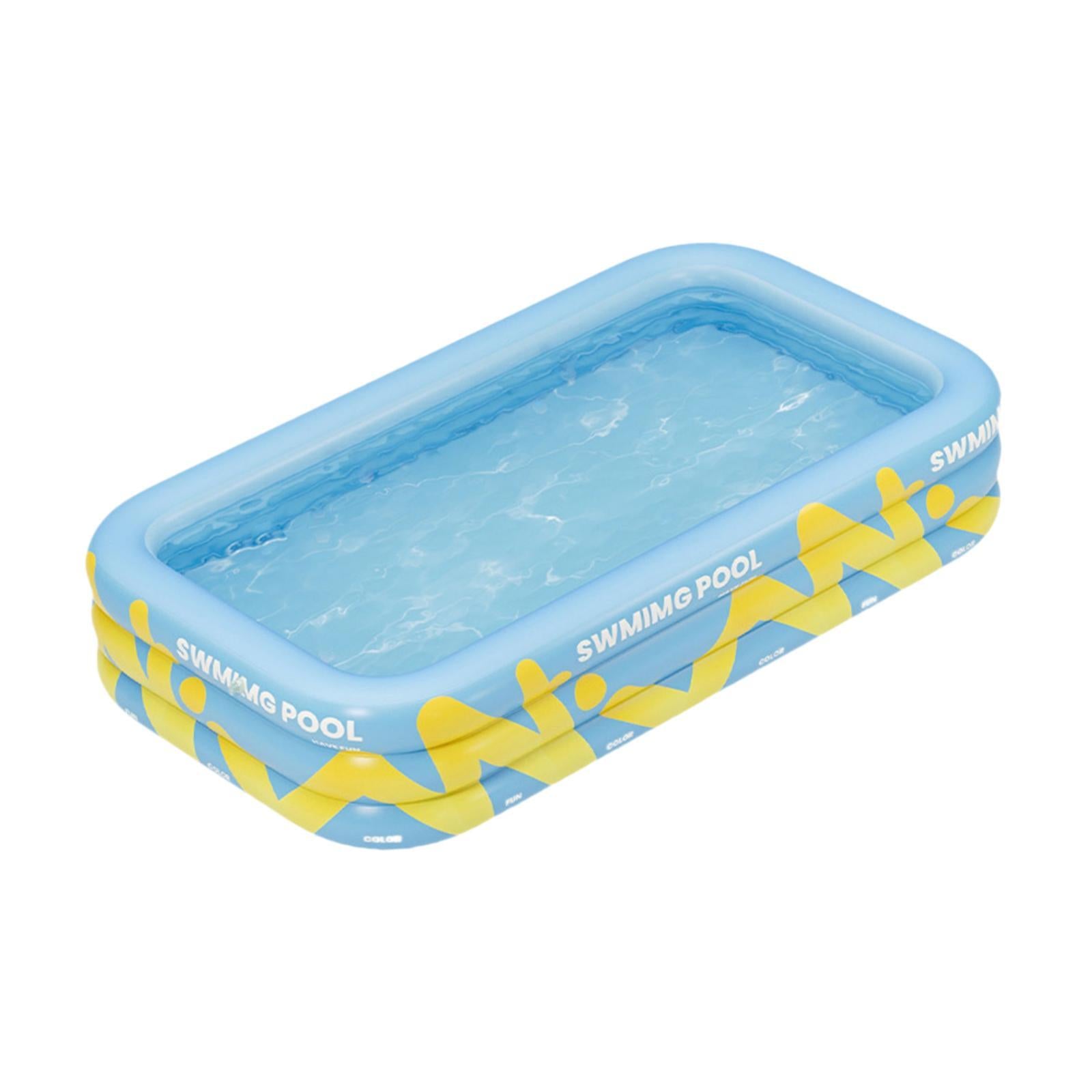 Inflatable Swimming Pool Paddling Pool for Kids and Adults Lawn Outdoor Blue 2.1m