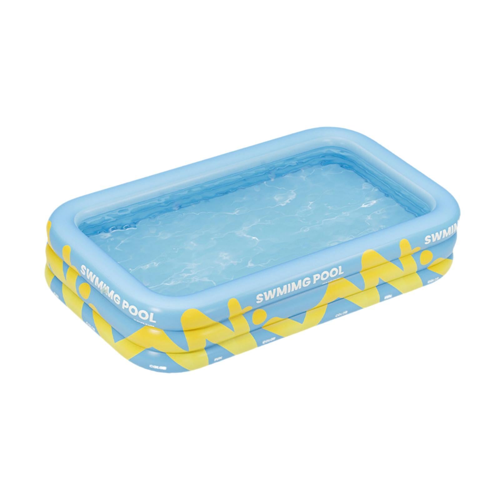Inflatable Swimming Pool Paddling Pool for Kids and Adults Lawn Outdoor Blue 2.1m