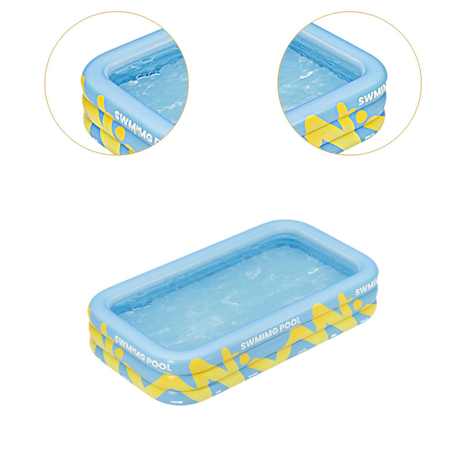 Inflatable Swimming Pool Paddling Pool for Kids and Adults Lawn Outdoor Blue 2.1m