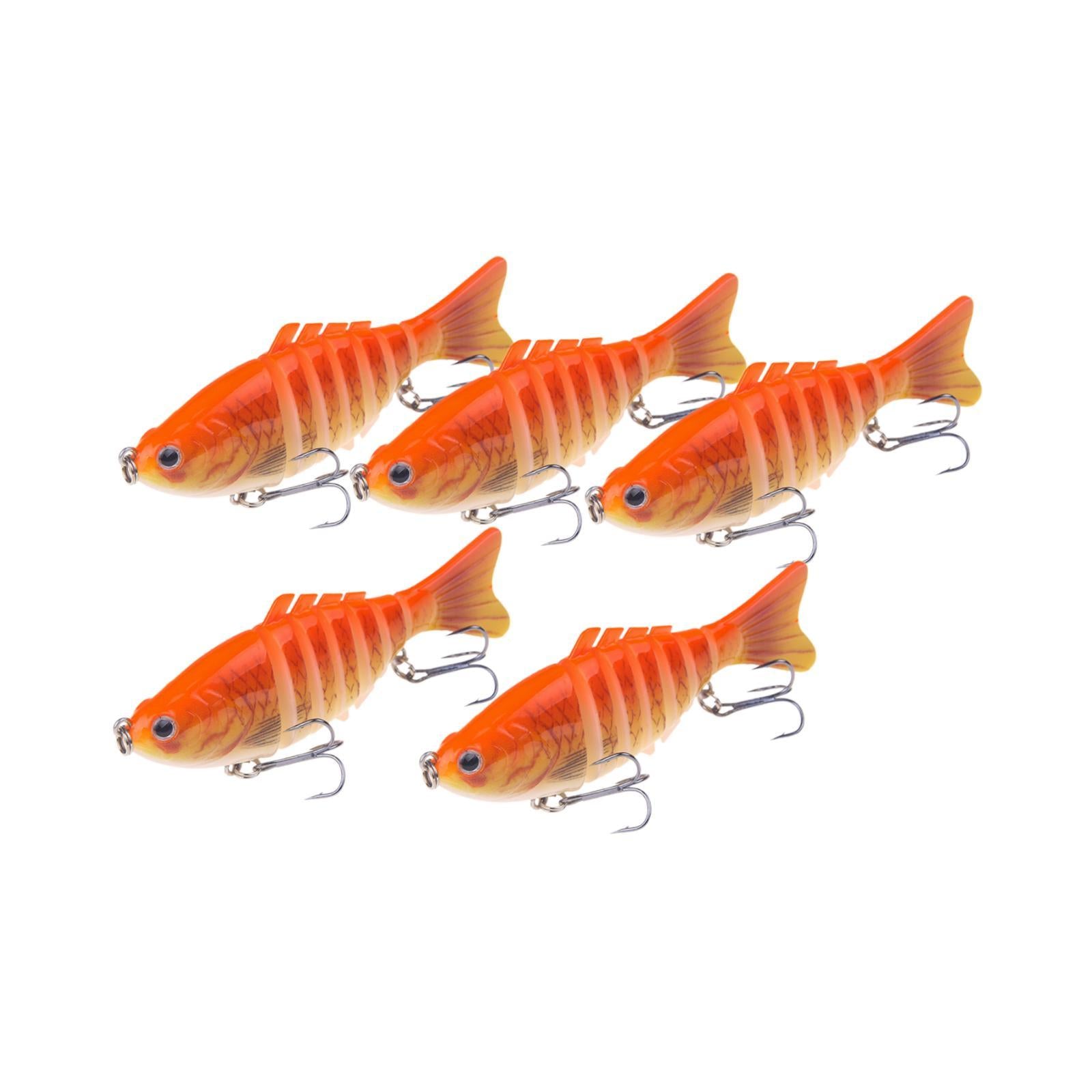 5x Swimbaits Realistic Multi Jointed Fishing Lures for Walleye Bluegill Bass