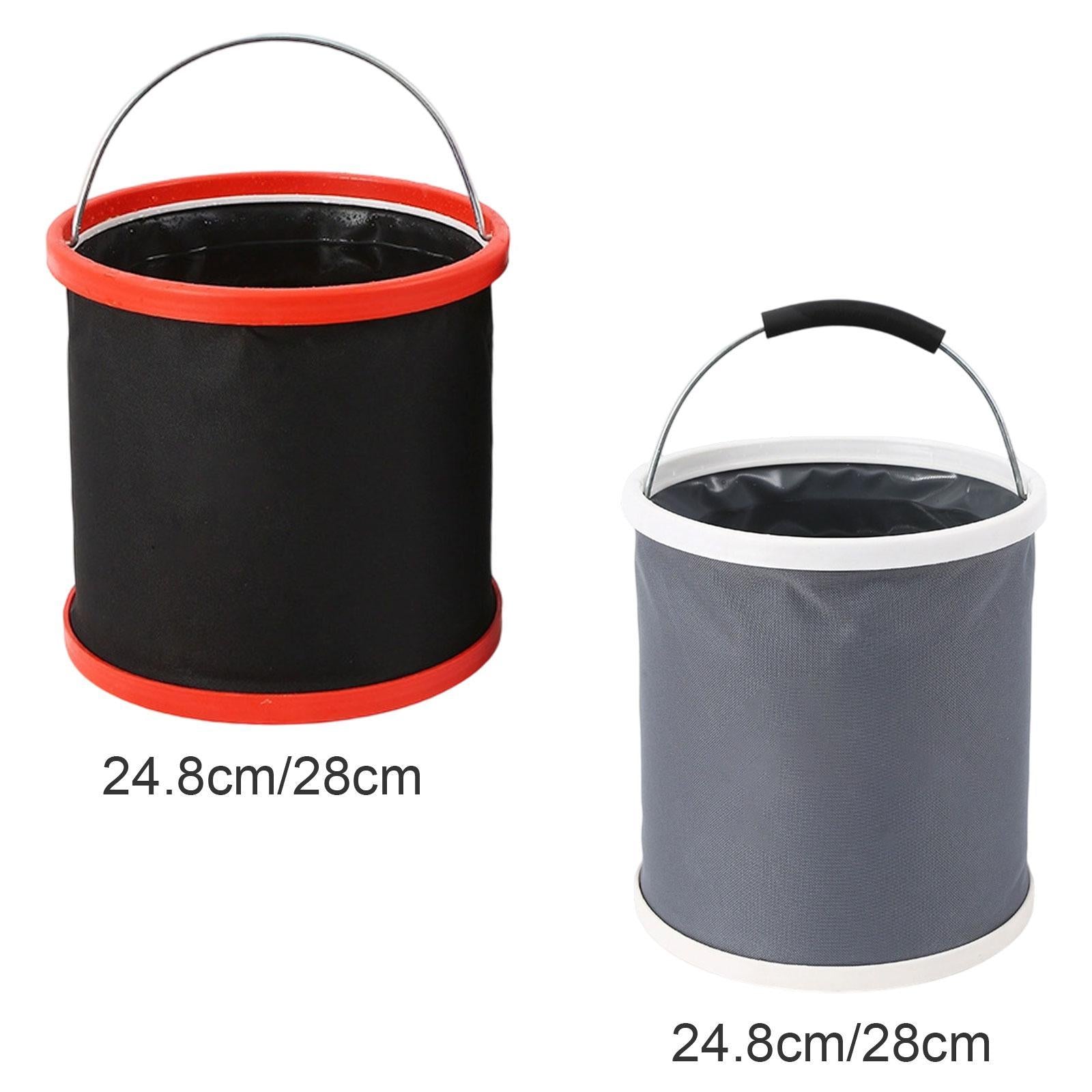 Collapsible Bucket with Handle Fishing Bucket for Backpacking Fishing Indoor 15L red ring
