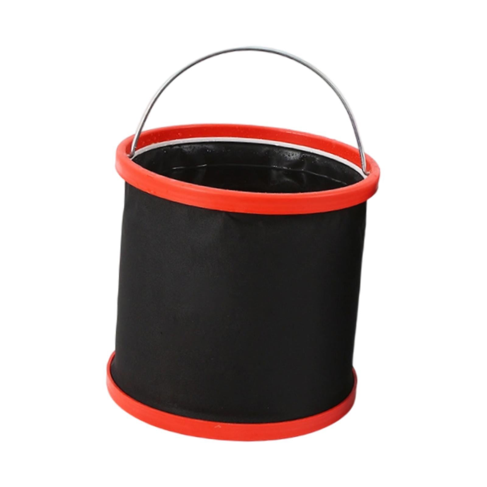 Collapsible Bucket with Handle Fishing Bucket for Backpacking Fishing Indoor 20L red ring