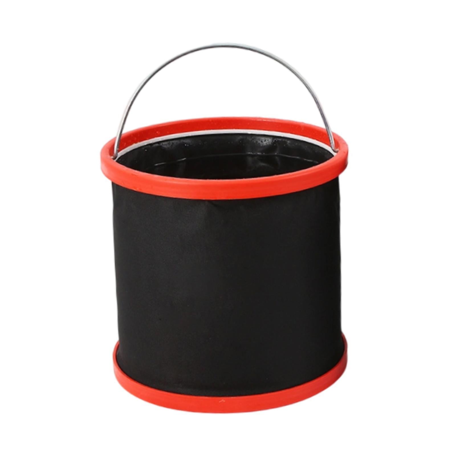 Collapsible Bucket with Handle Fishing Bucket for Backpacking Fishing Indoor 20L red ring