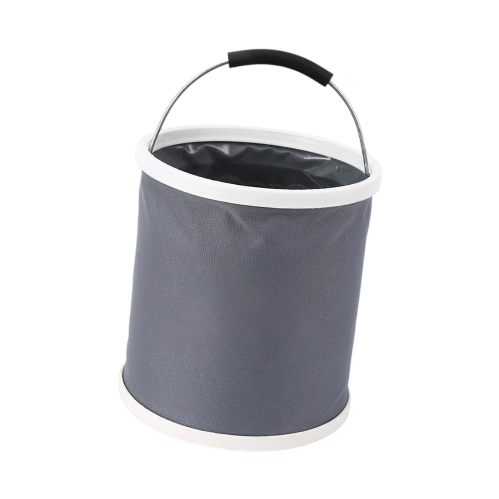 Collapsible Bucket with Handle Fishing Bucket for Backpacking Fishing Indoor 20L white ring