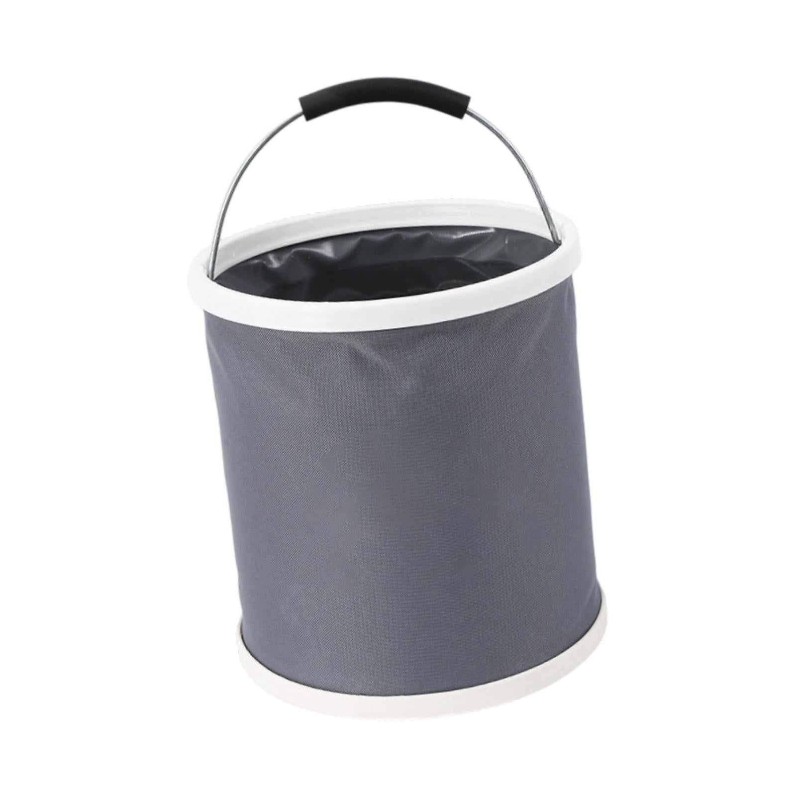 Collapsible Bucket with Handle Fishing Bucket for Backpacking Fishing Indoor 20L white ring