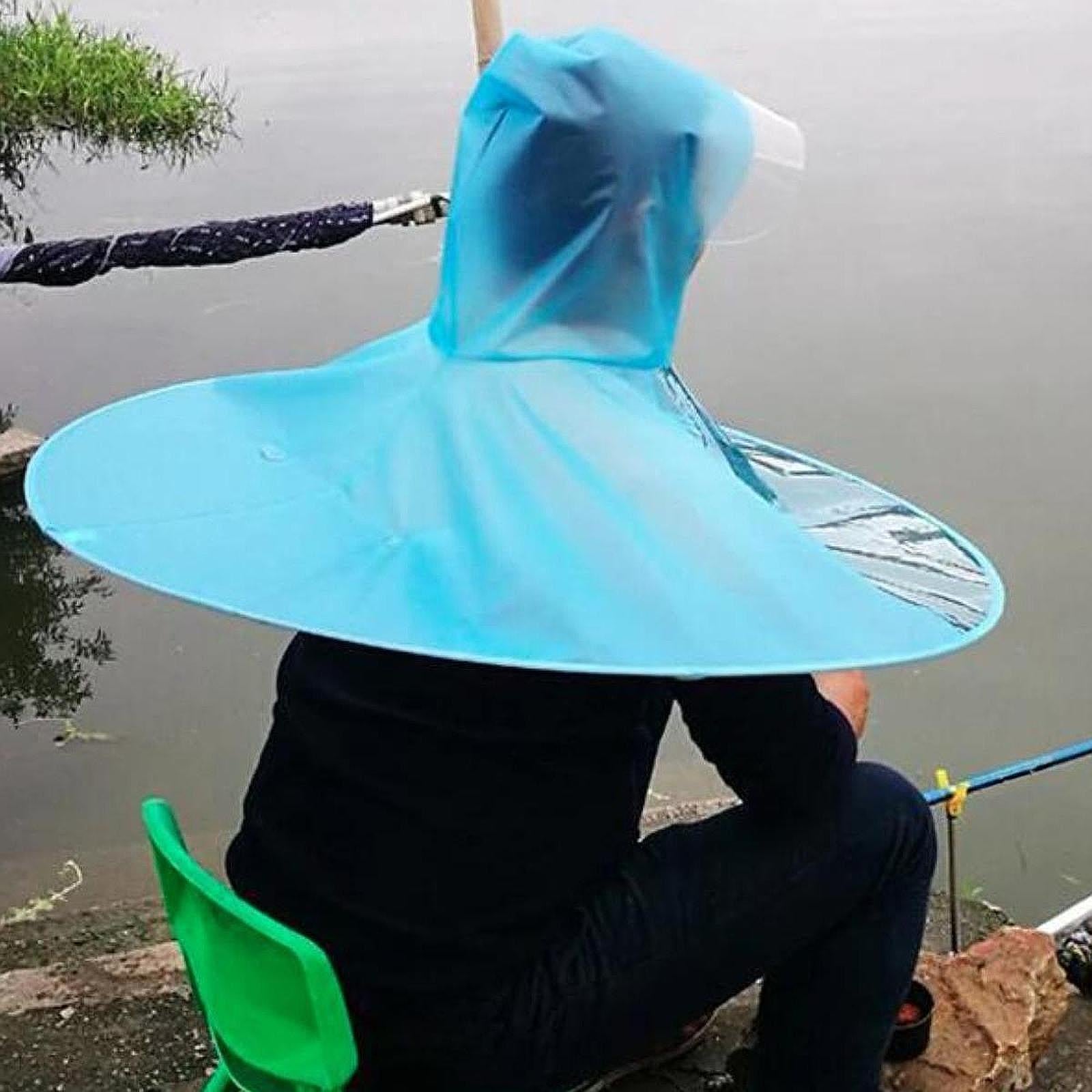 Head Umbrella Hat Folding Windproof Headwear for Hiking Climbing Backpacking XXL