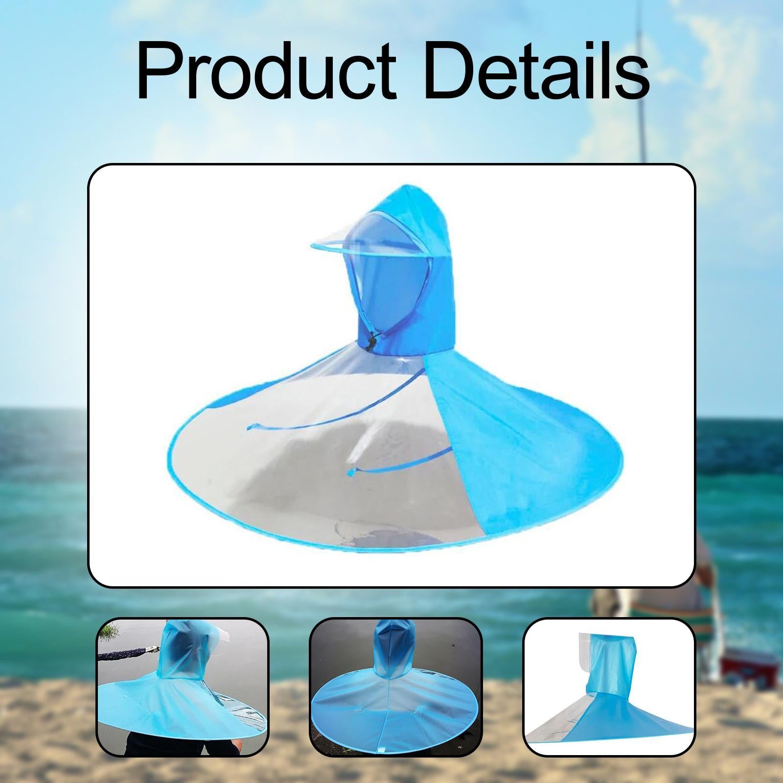 Head Umbrella Hat Folding Windproof Headwear for Hiking Climbing Backpacking XXL