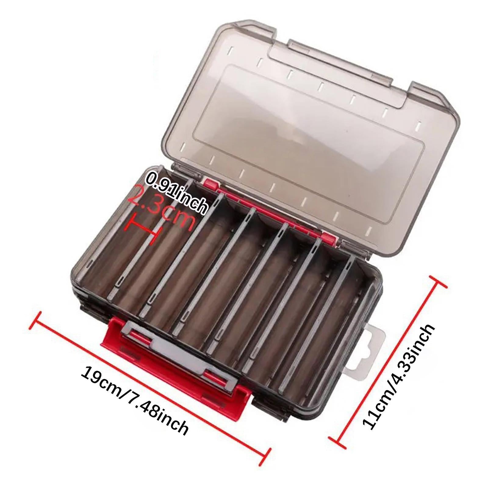 Double Sided Baits Box 14 Grids Lightweight Organizing Lures Waterproof Clear black