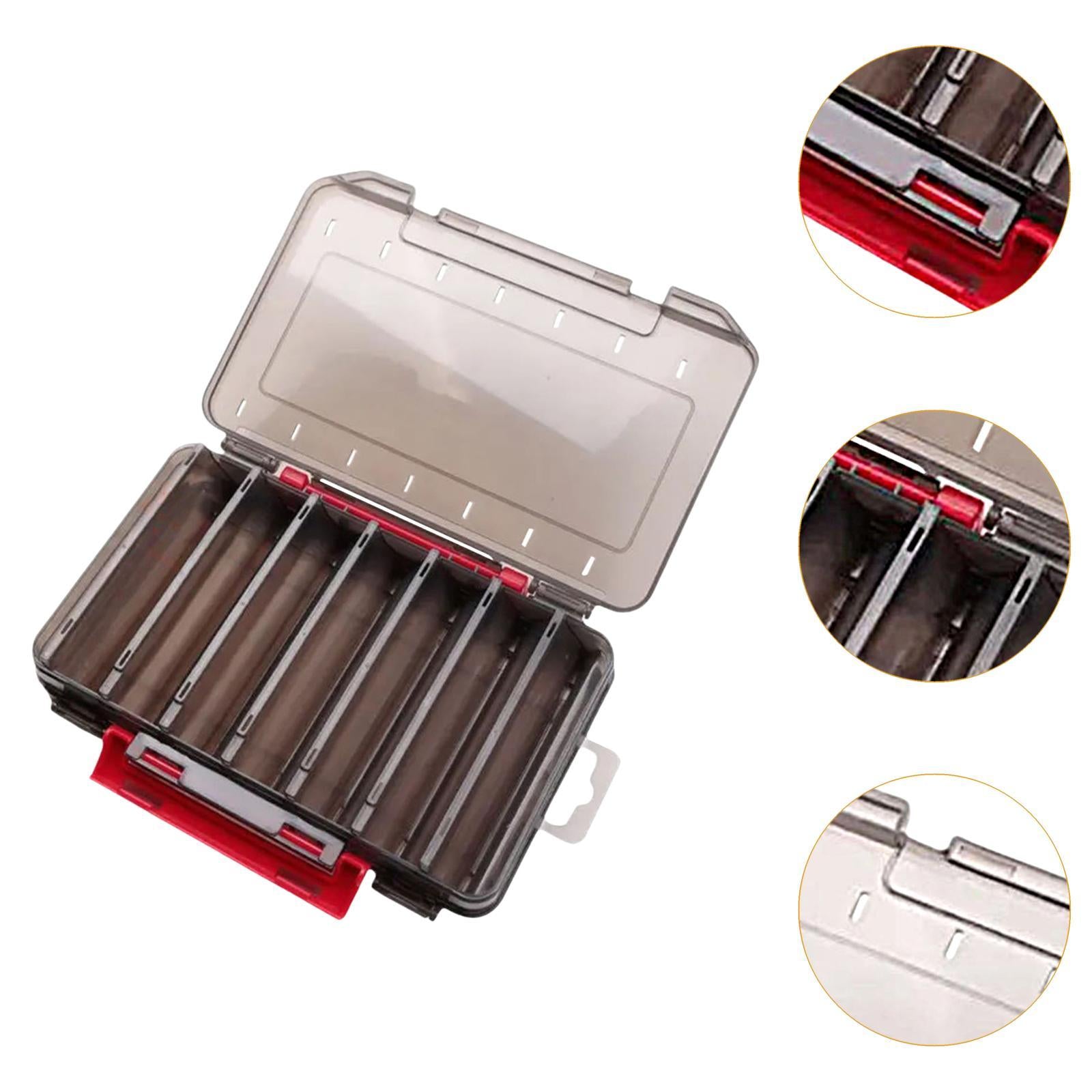 Double Sided Baits Box 14 Grids Lightweight Organizing Lures Waterproof Clear black