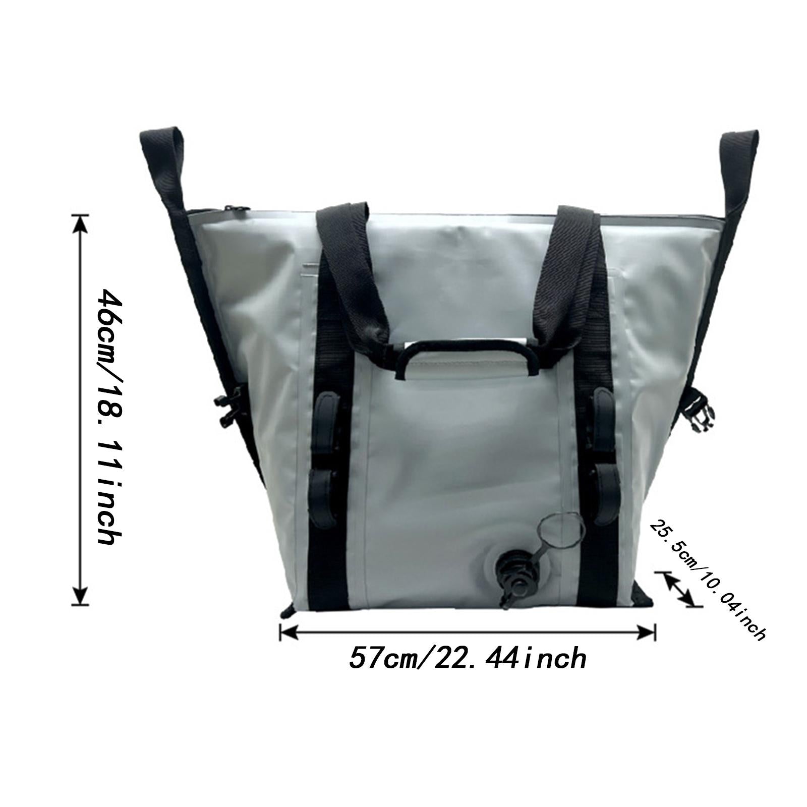 Fish Cooler Bag Thickened Zipper Closure Waterproof Fishing Handbag Fish Bag L Gray