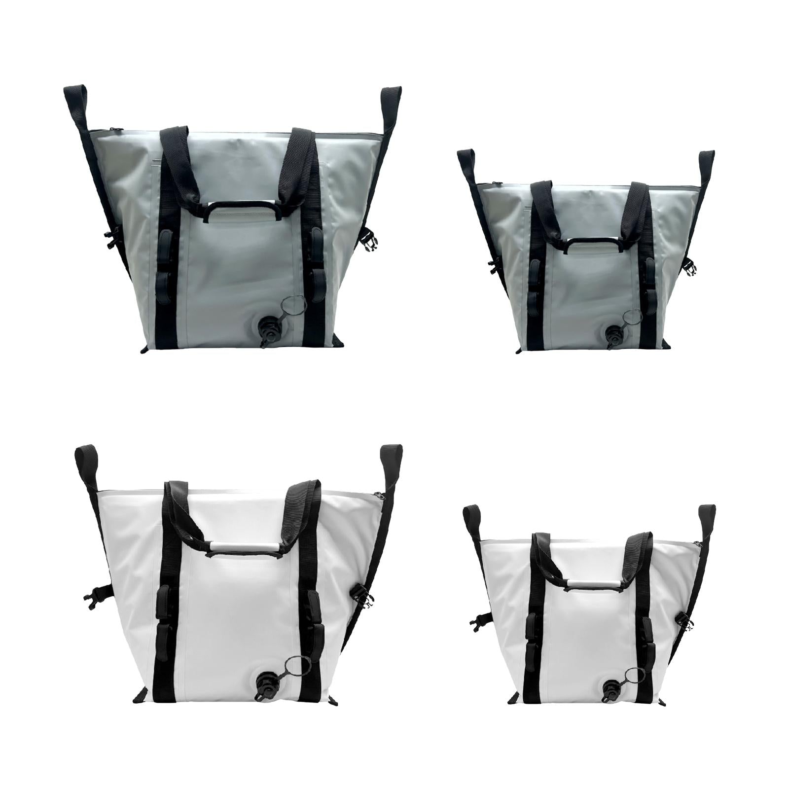 Fish Cooler Bag Thickened Zipper Closure Waterproof Fishing Handbag Fish Bag L Gray