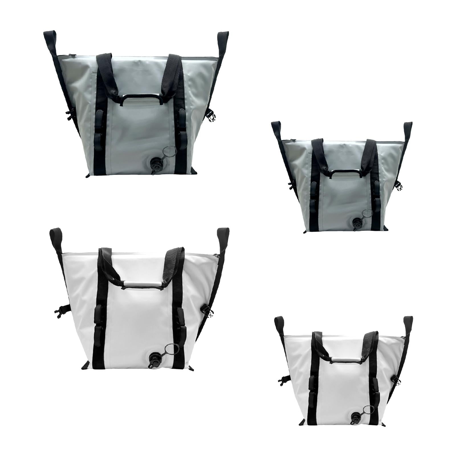 Fish Cooler Bag Thickened Zipper Closure Waterproof Fishing Handbag Fish Bag L Gray