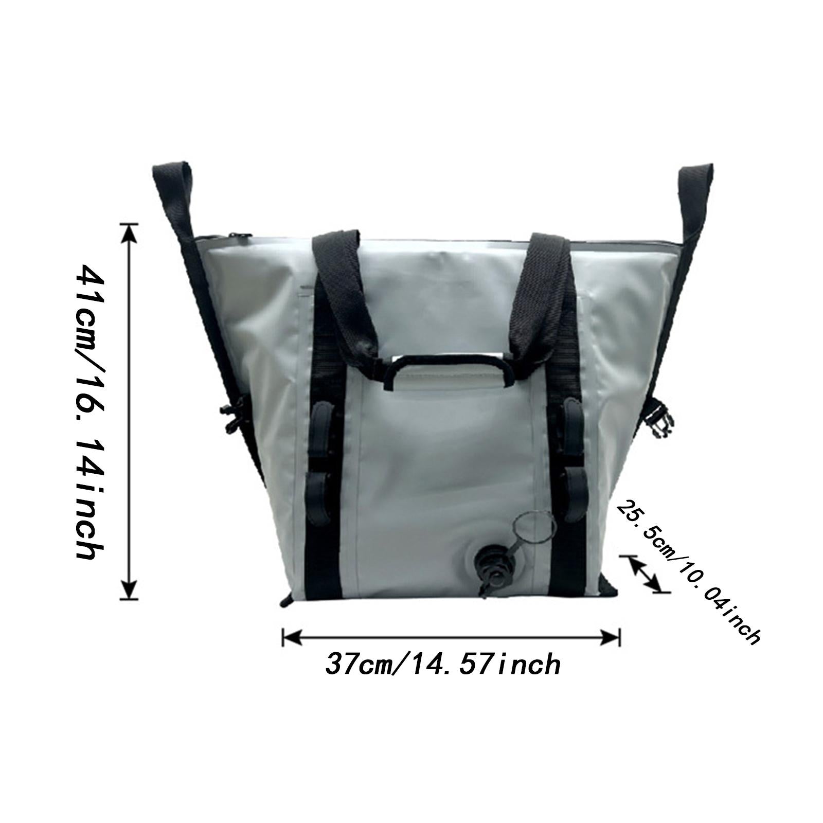 Fish Cooler Bag Thickened Zipper Closure Waterproof Fishing Handbag Fish Bag S Gray