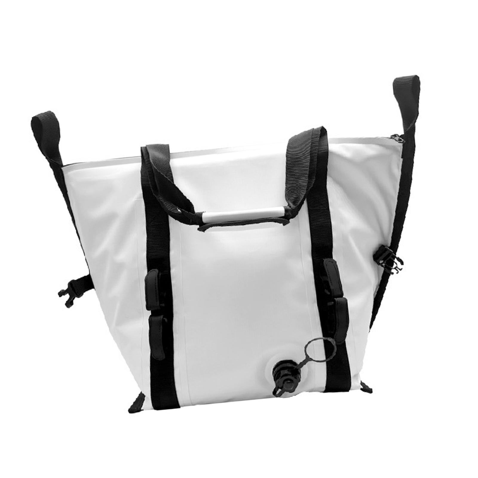 Fish Cooler Bag Thickened Zipper Closure Waterproof Fishing Handbag Fish Bag L White