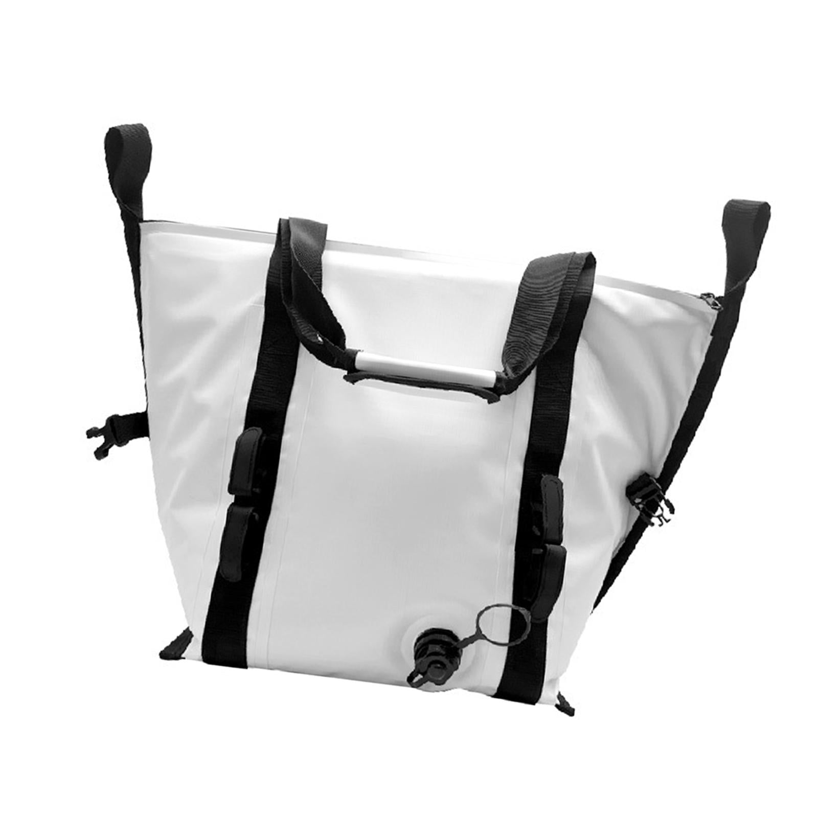 Fish Cooler Bag Thickened Zipper Closure Waterproof Fishing Handbag Fish Bag L White
