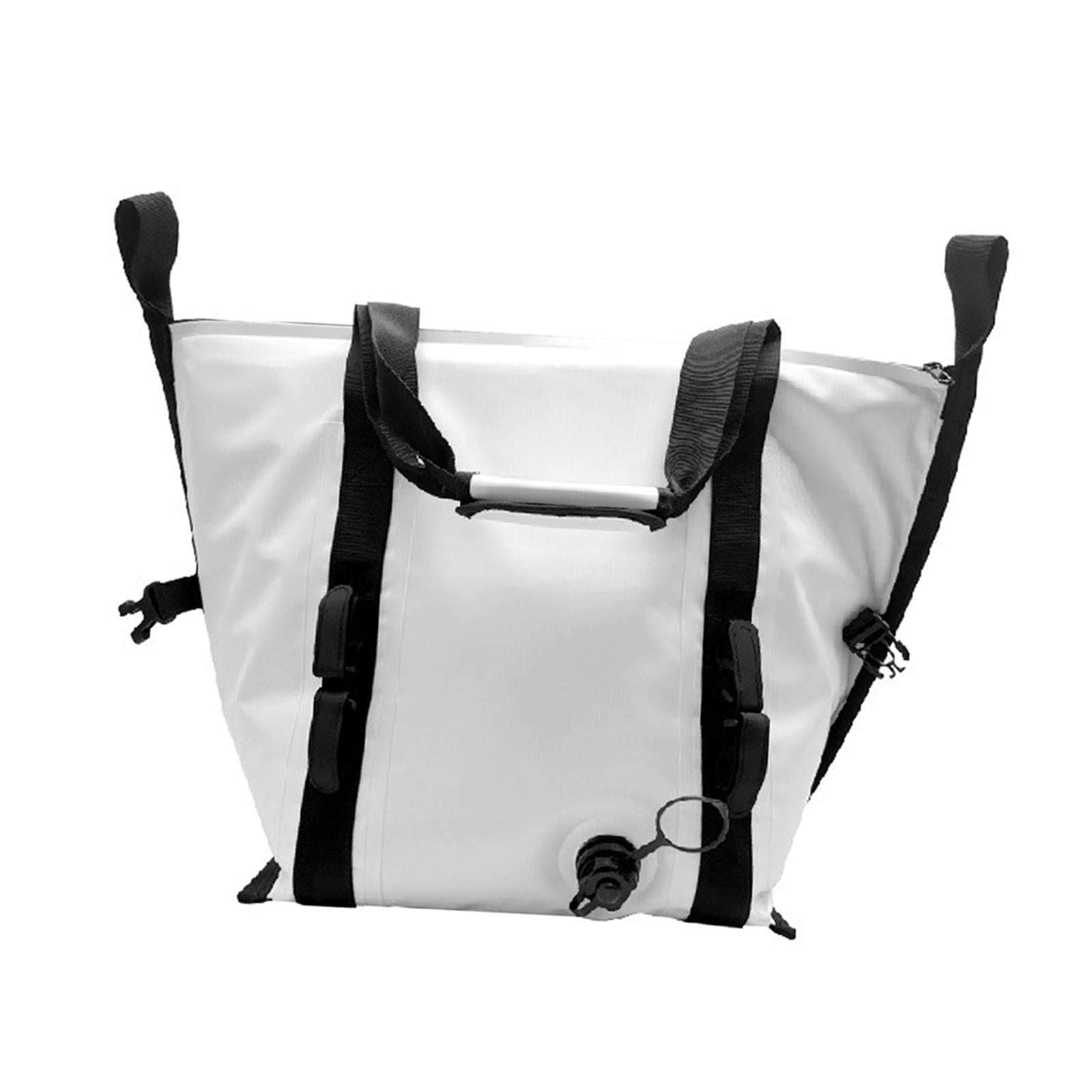 Fish Cooler Bag Thickened Zipper Closure Waterproof Fishing Handbag Fish Bag S White