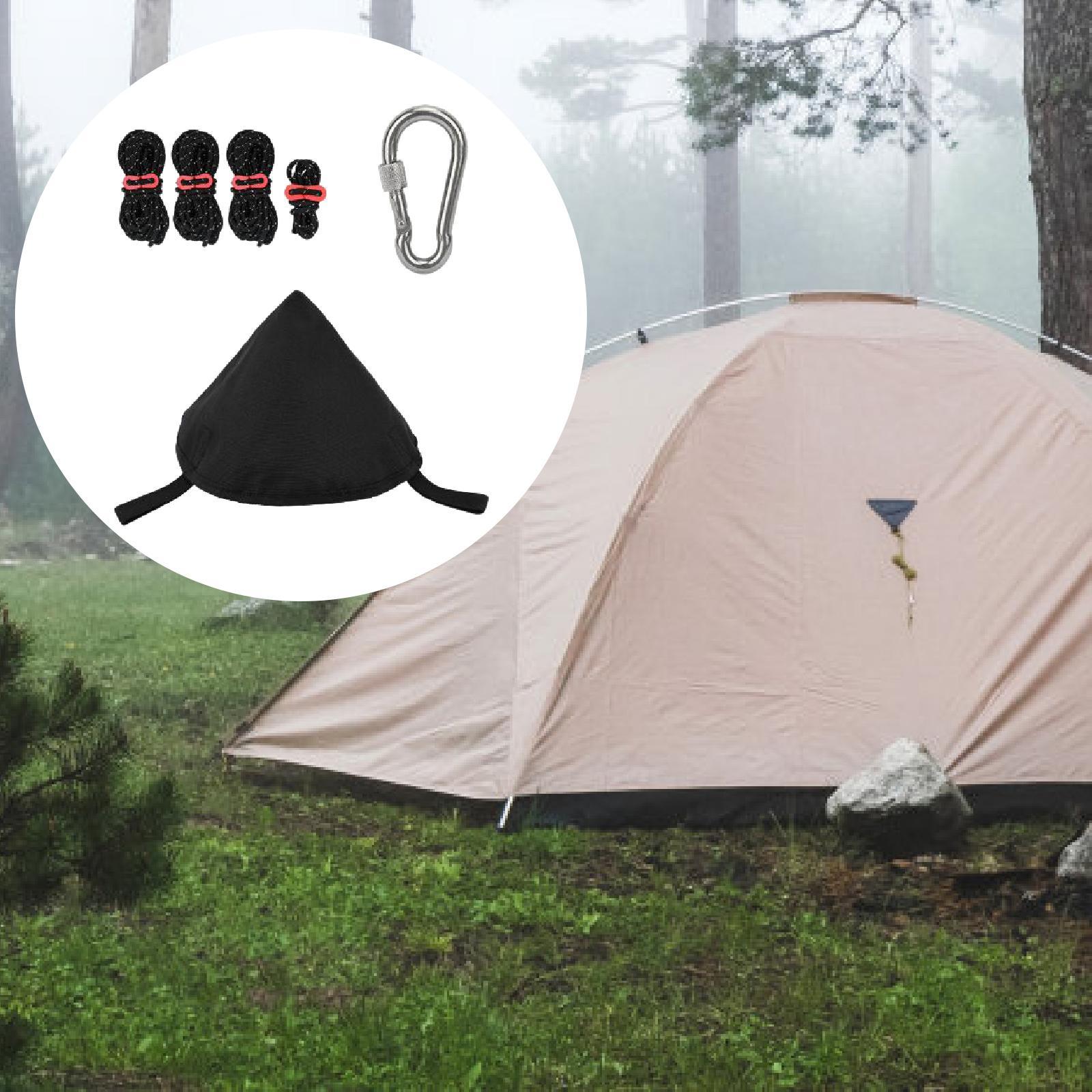 Tent Connection Hat Triangular Tarp Connecting Cap for Hiking Canopy Camping Black