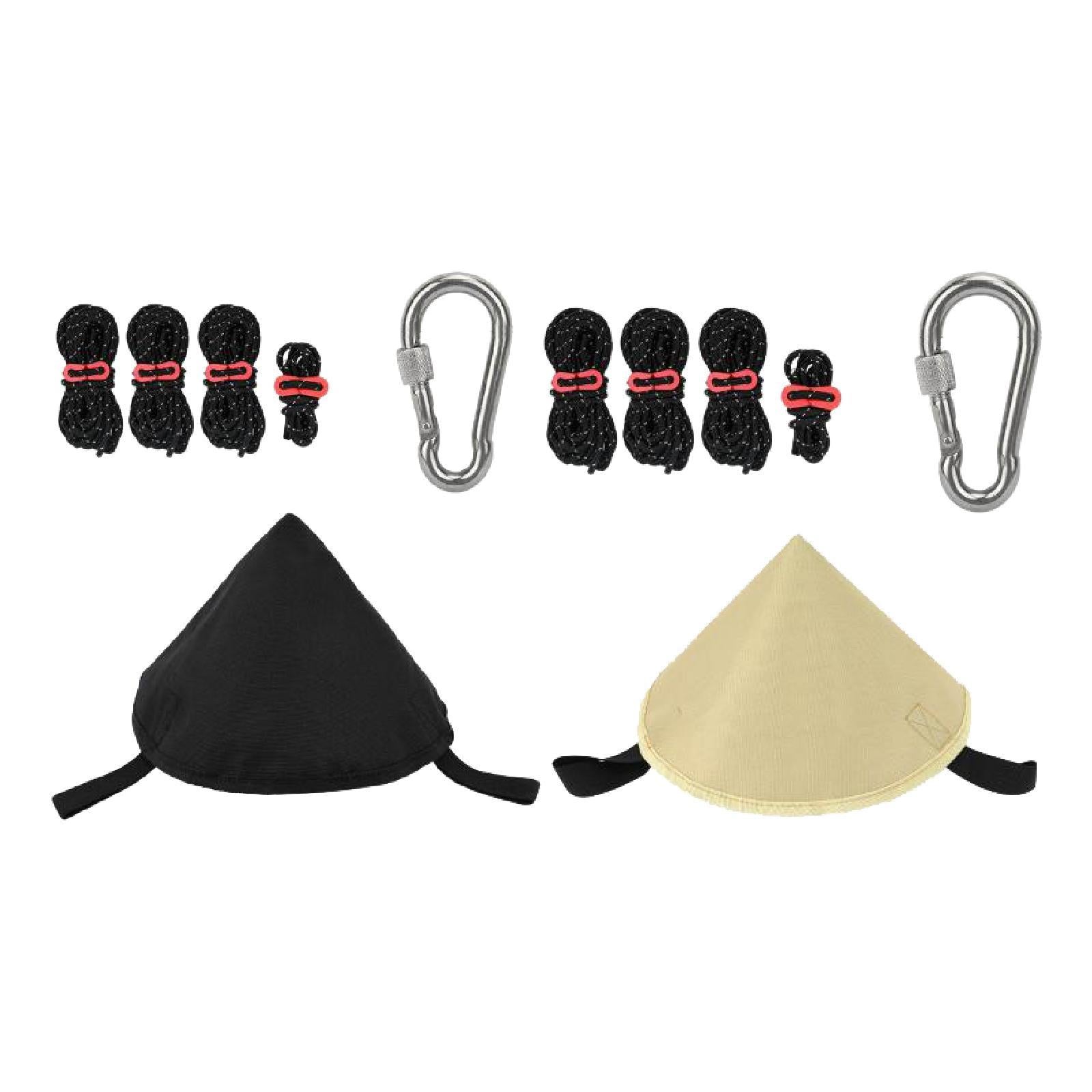 Tent Connection Hat Triangular Tarp Connecting Cap for Hiking Canopy Camping Black