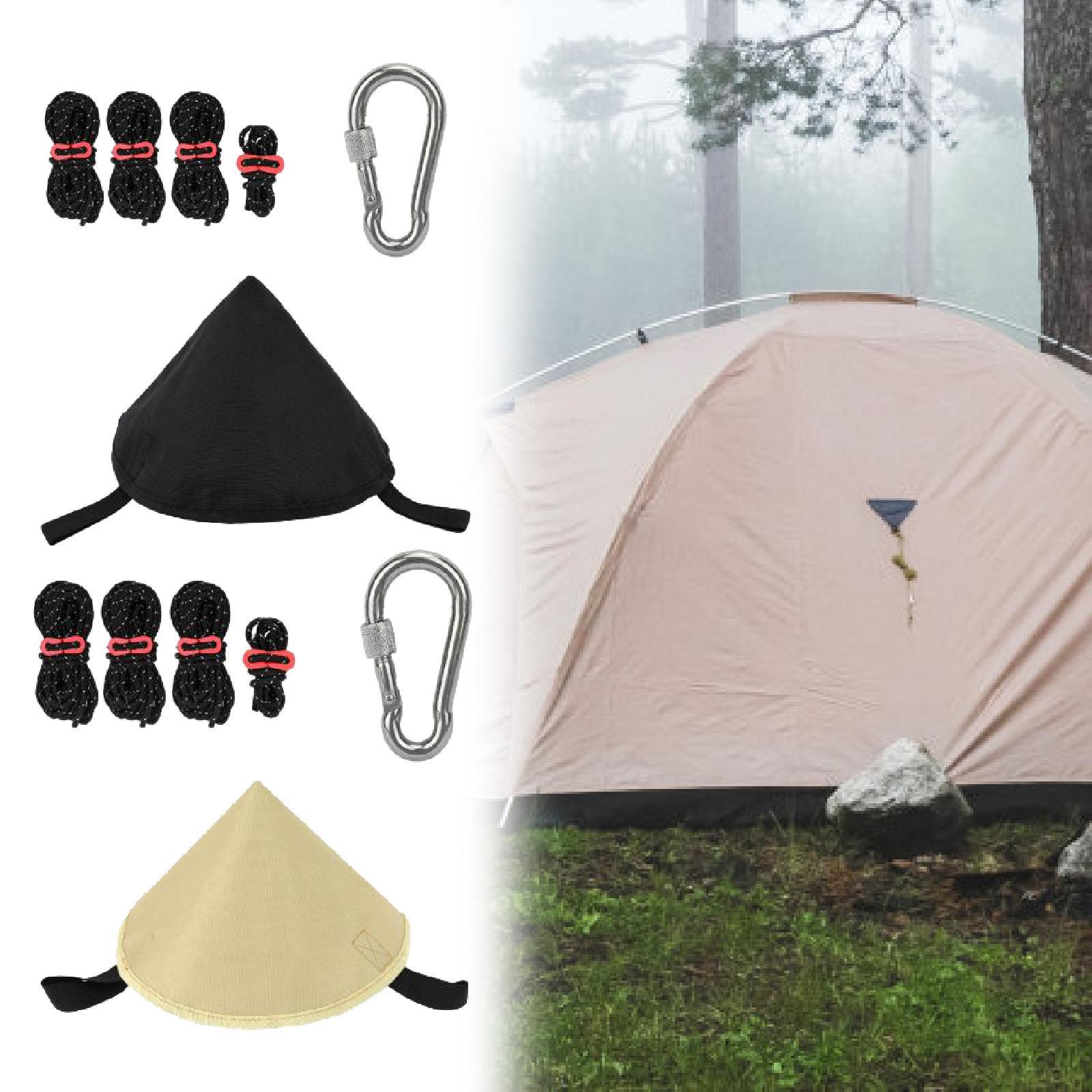 Tent Connection Hat Triangular Tarp Connecting Cap for Hiking Canopy Camping Black
