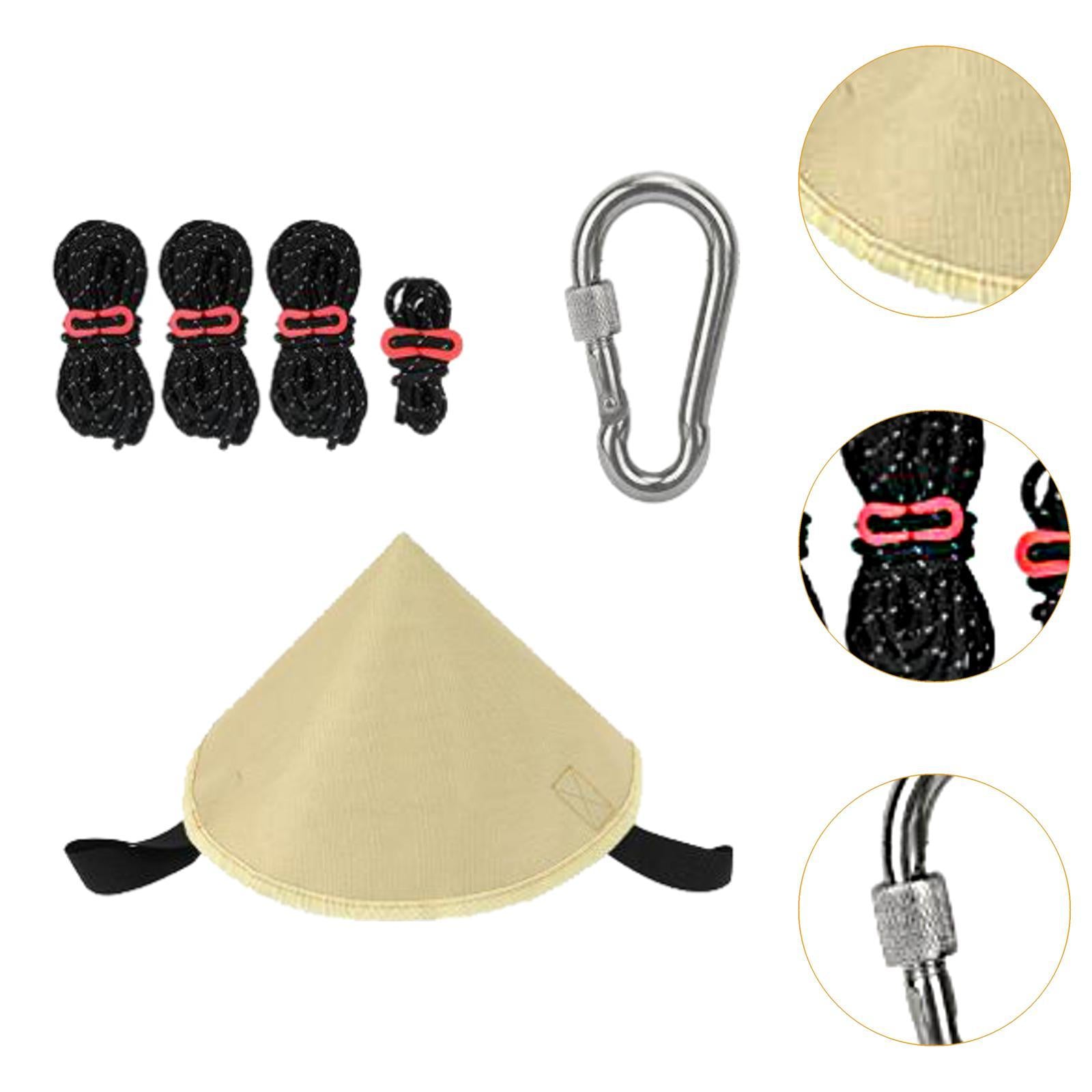 Tent Connection Hat Triangular Tarp Connecting Cap for Hiking Canopy Camping Khaki