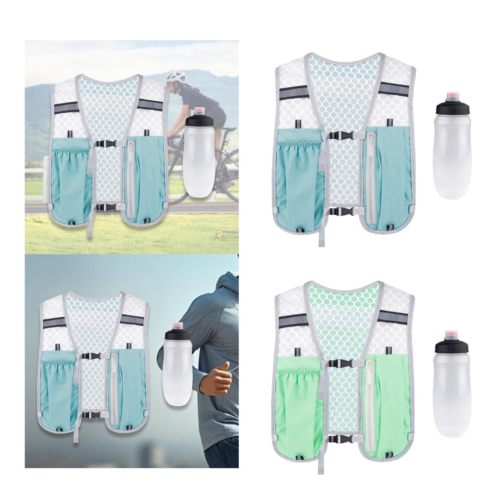 Hydration Vest Lightweight Daypack Sport Bag for Men Women Marathoner Hiking Light Blue