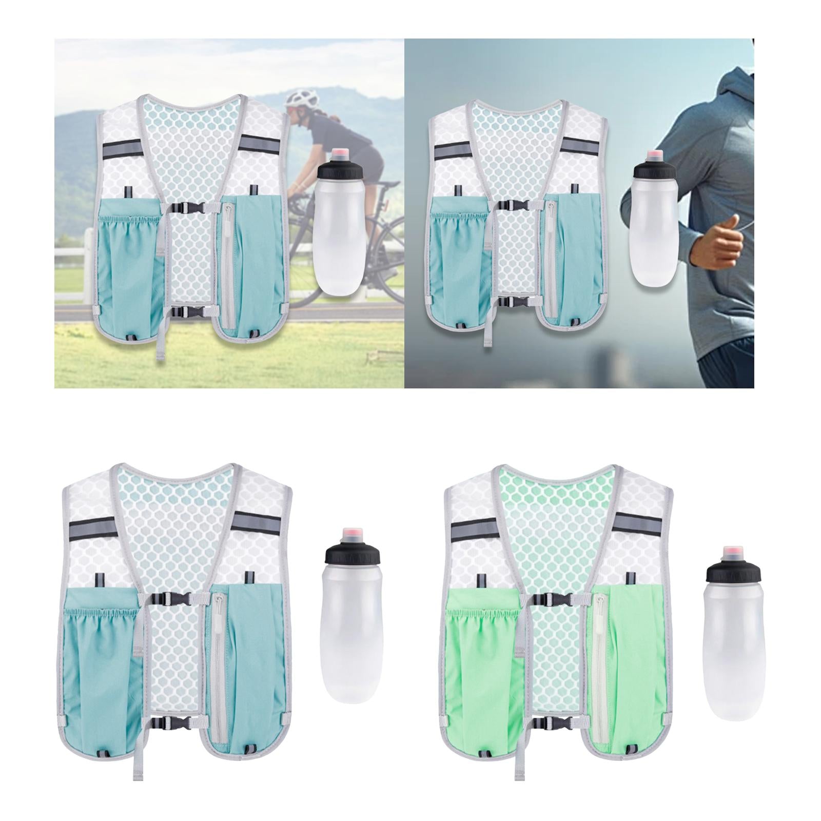 Hydration Vest Lightweight Daypack Sport Bag for Men Women Marathoner Hiking Light Blue