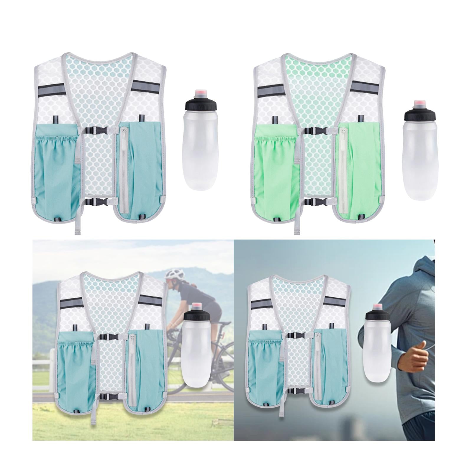Hydration Vest Lightweight Daypack Sport Bag for Men Women Marathoner Hiking Light Blue