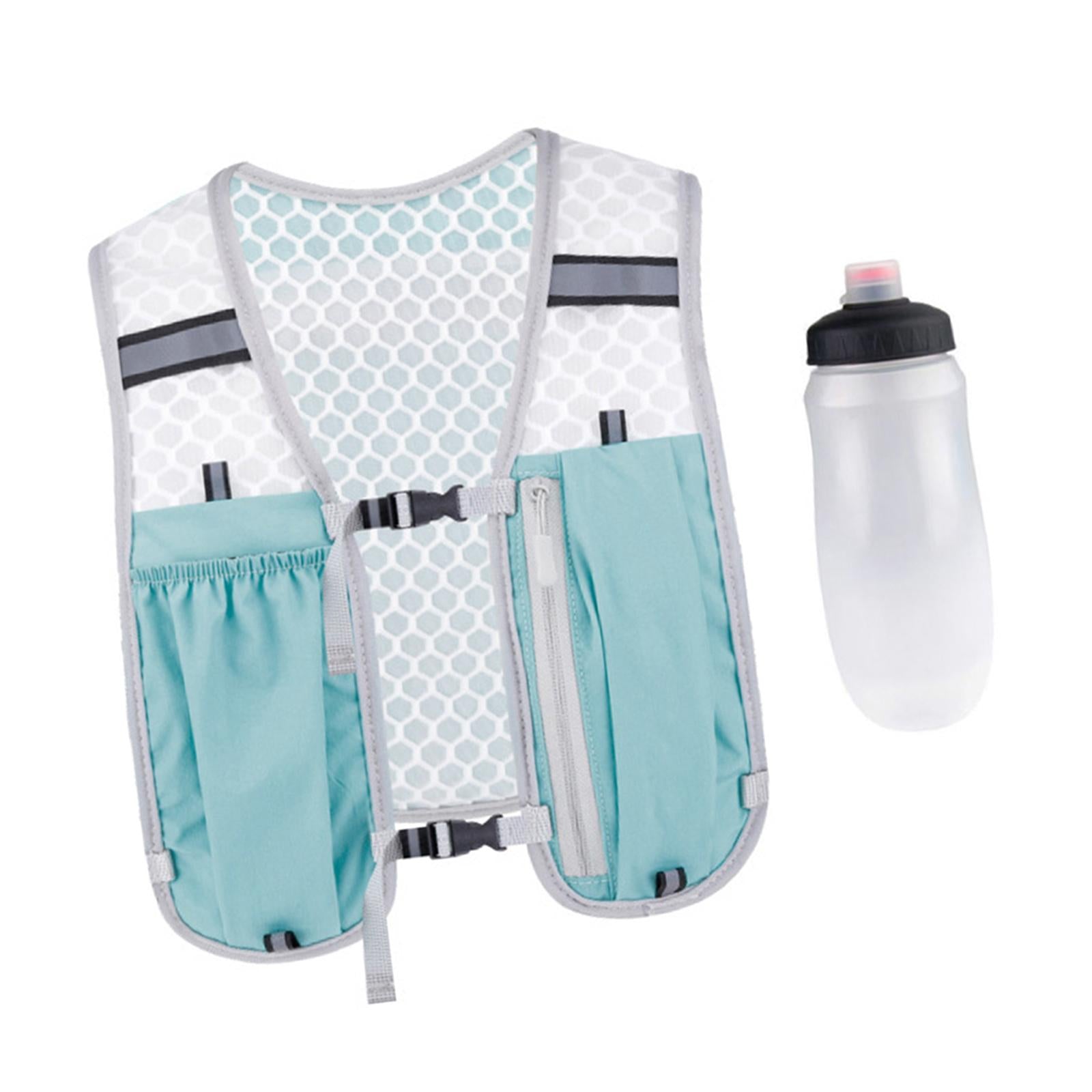 Hydration Vest Lightweight Daypack Sport Bag for Men Women Marathoner Hiking Light Blue