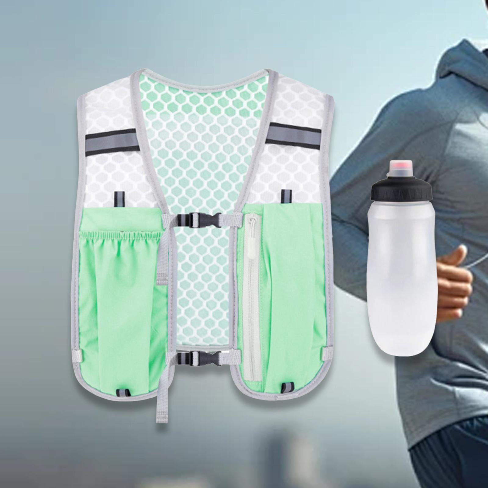 Hydration Vest Lightweight Daypack Sport Bag for Men Women Marathoner Hiking Green