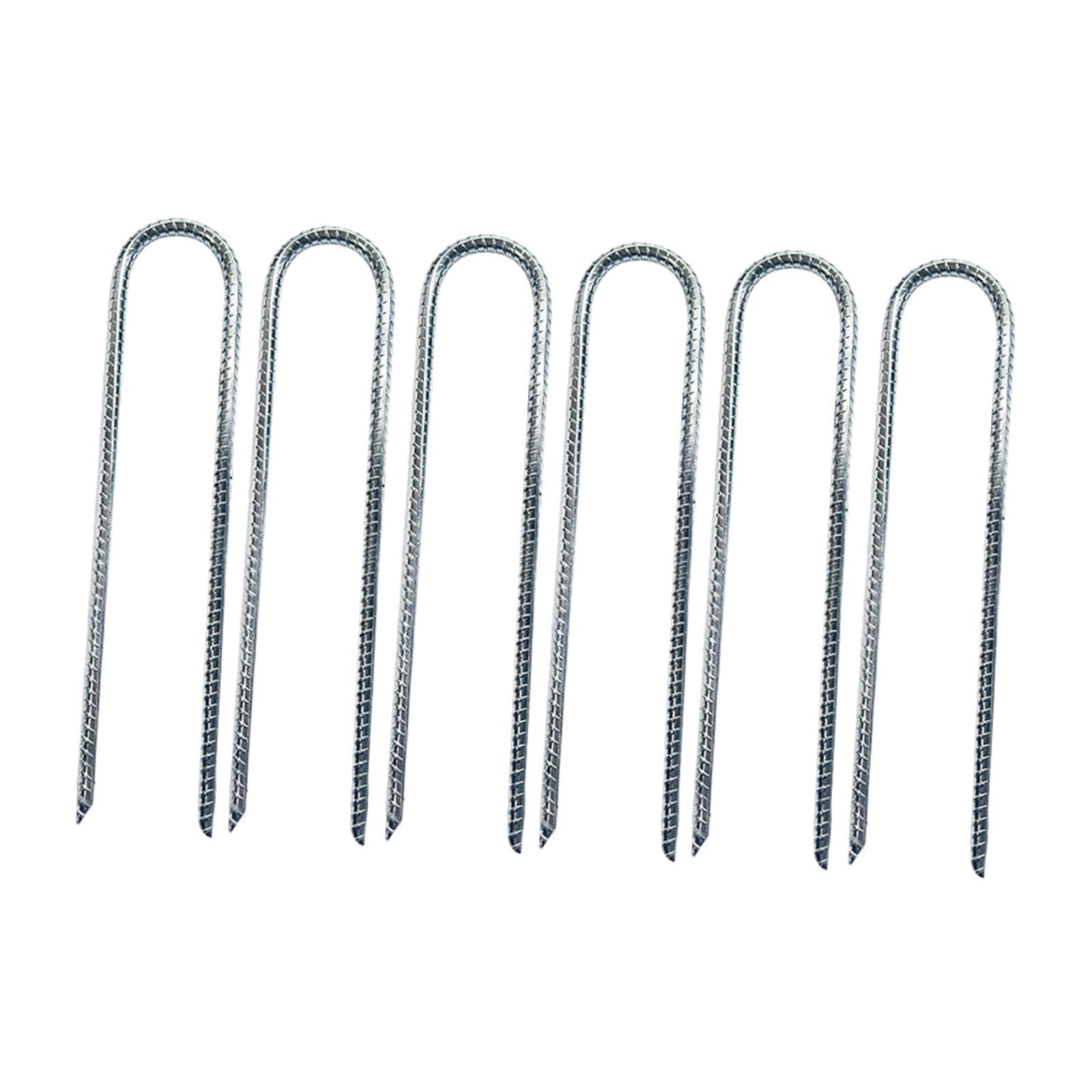 6 Pieces Camping Tent Stakes Metal Ground Anchors for Outdoor Picnic Shelter