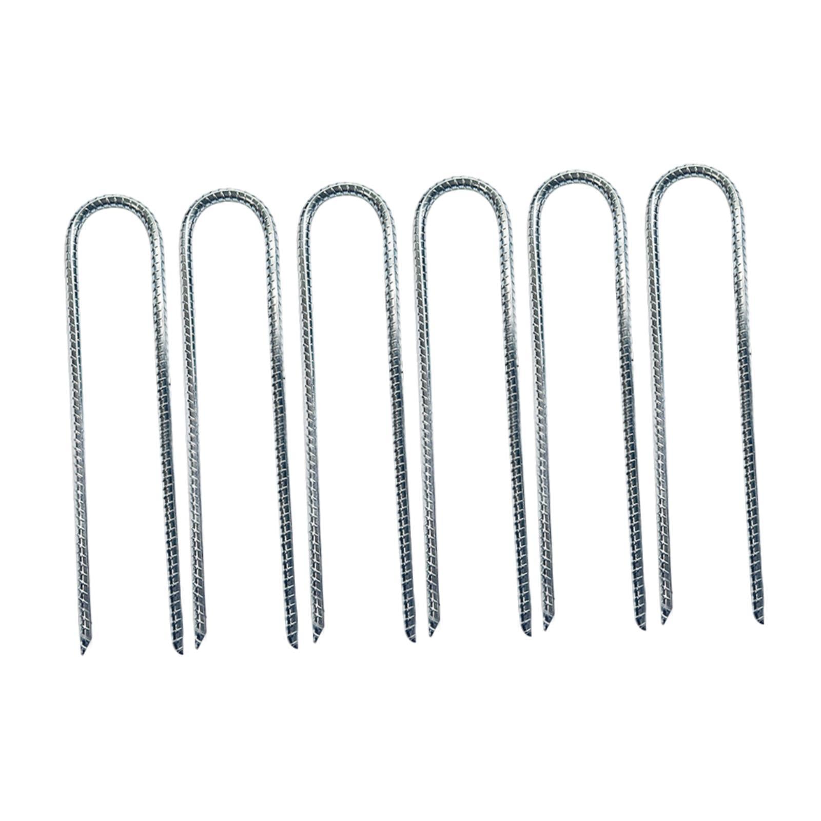 6 Pieces Camping Tent Stakes Metal Ground Anchors for Outdoor Picnic Shelter