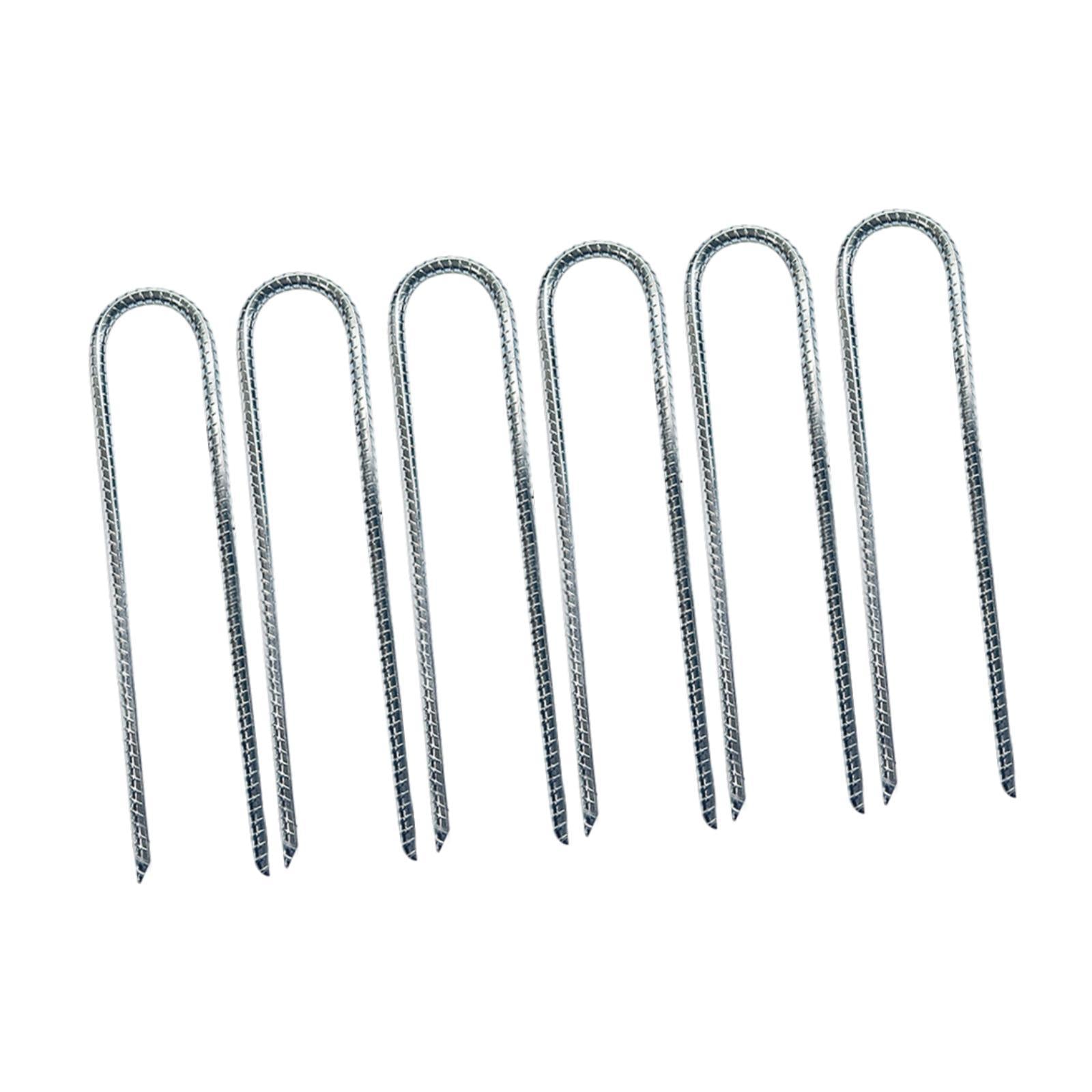 6 Pieces Camping Tent Stakes Metal Ground Anchors for Outdoor Picnic Shelter