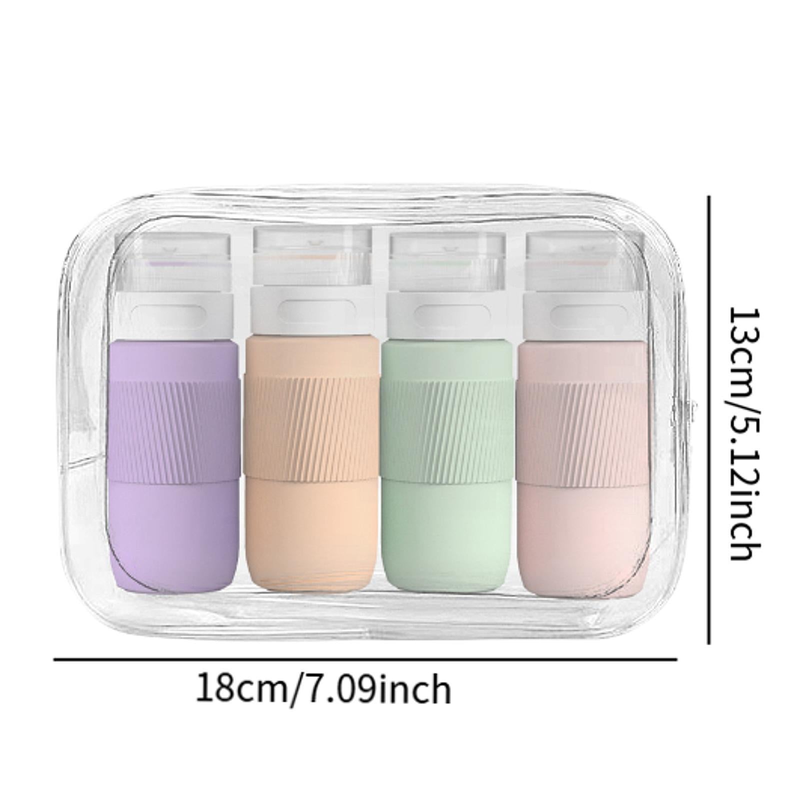 4Pcs Travel Bottles for Toiletries 80ml Empty for Lotion Conditioner Shampoo Light Color