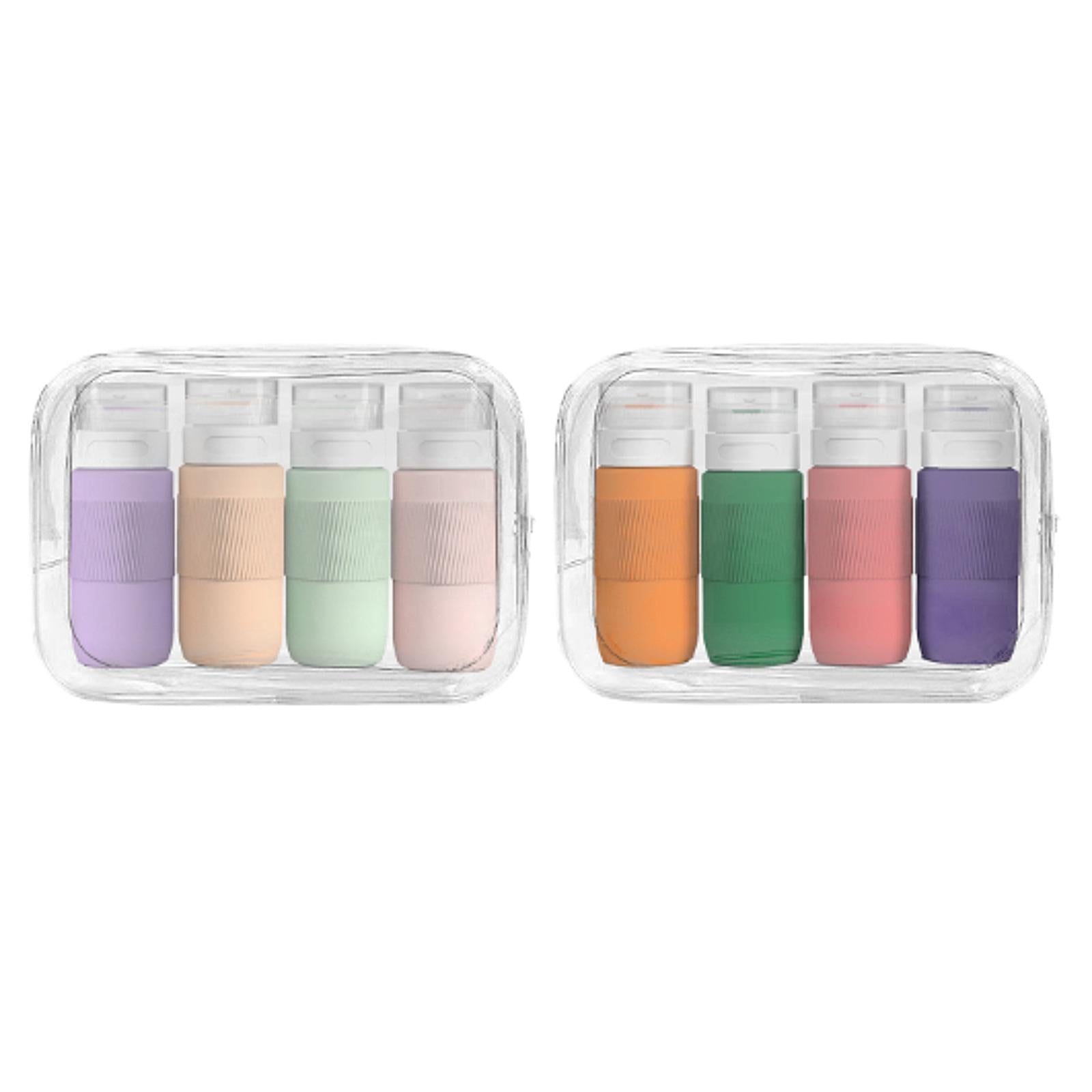 4Pcs Travel Bottles for Toiletries 80ml Empty for Lotion Conditioner Shampoo Light Color