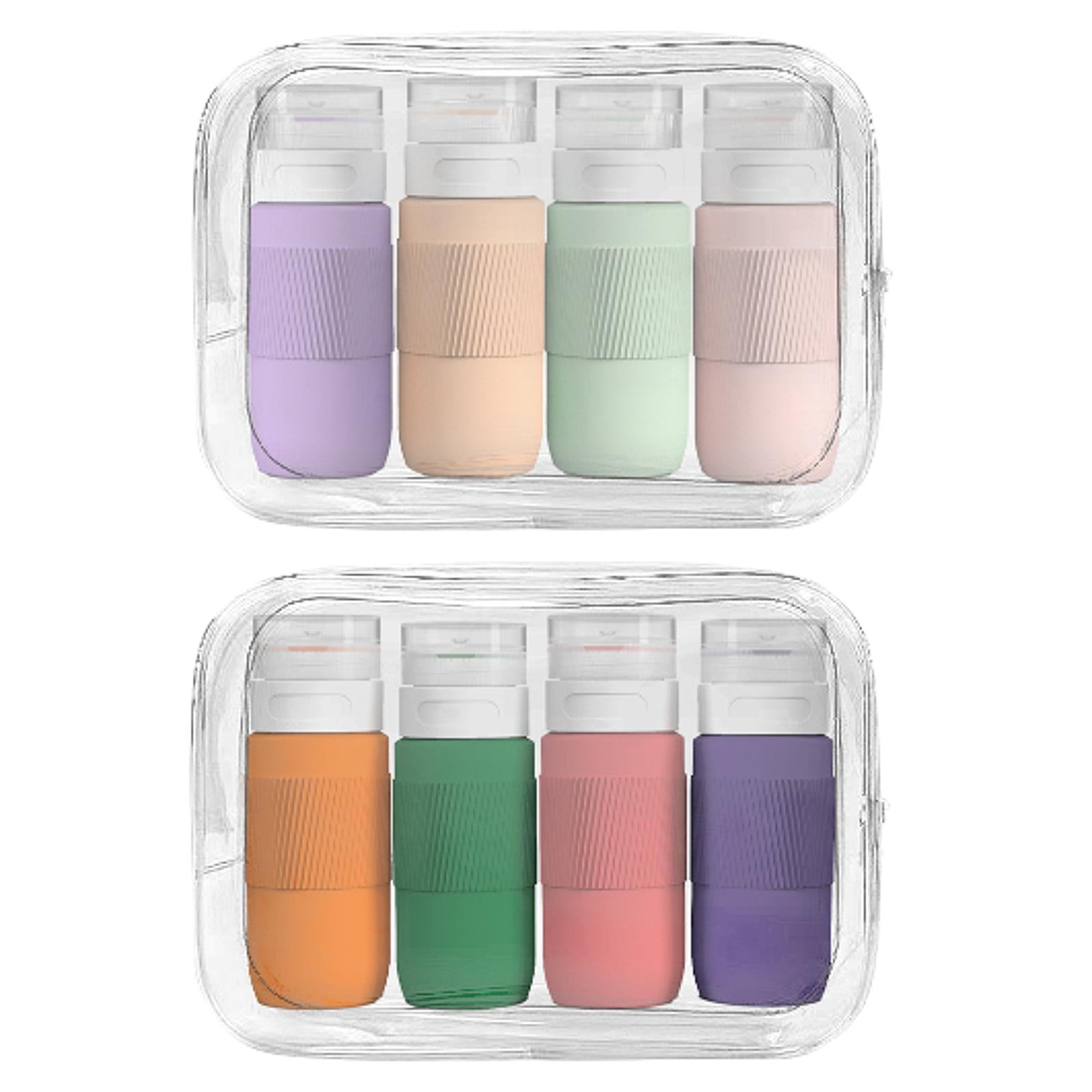 4Pcs Travel Bottles for Toiletries 80ml Empty for Lotion Conditioner Shampoo Light Color
