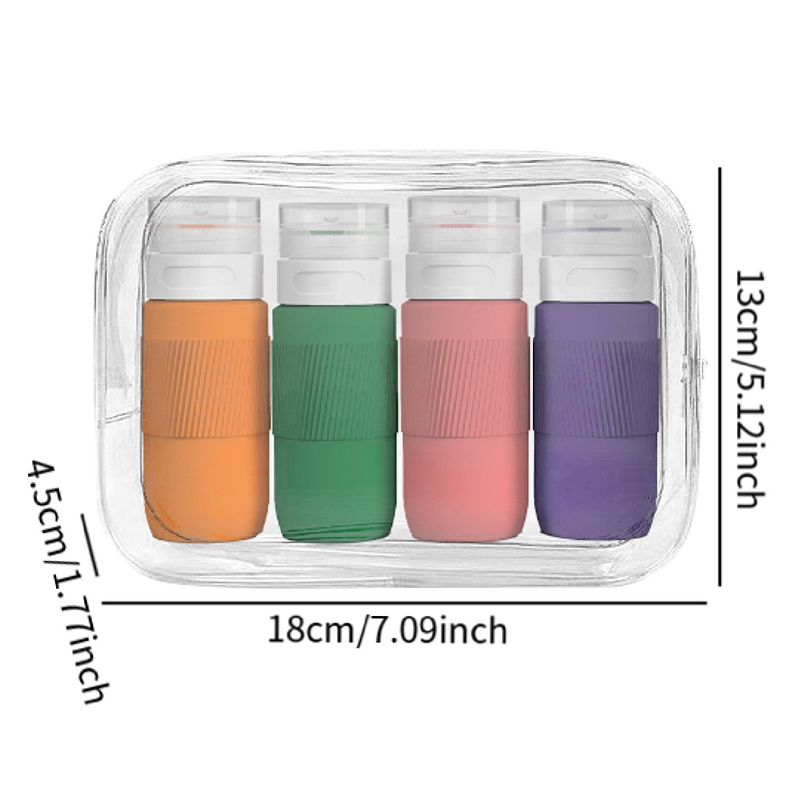 4Pcs Travel Bottles for Toiletries 80ml Empty for Lotion Conditioner Shampoo Dark Color