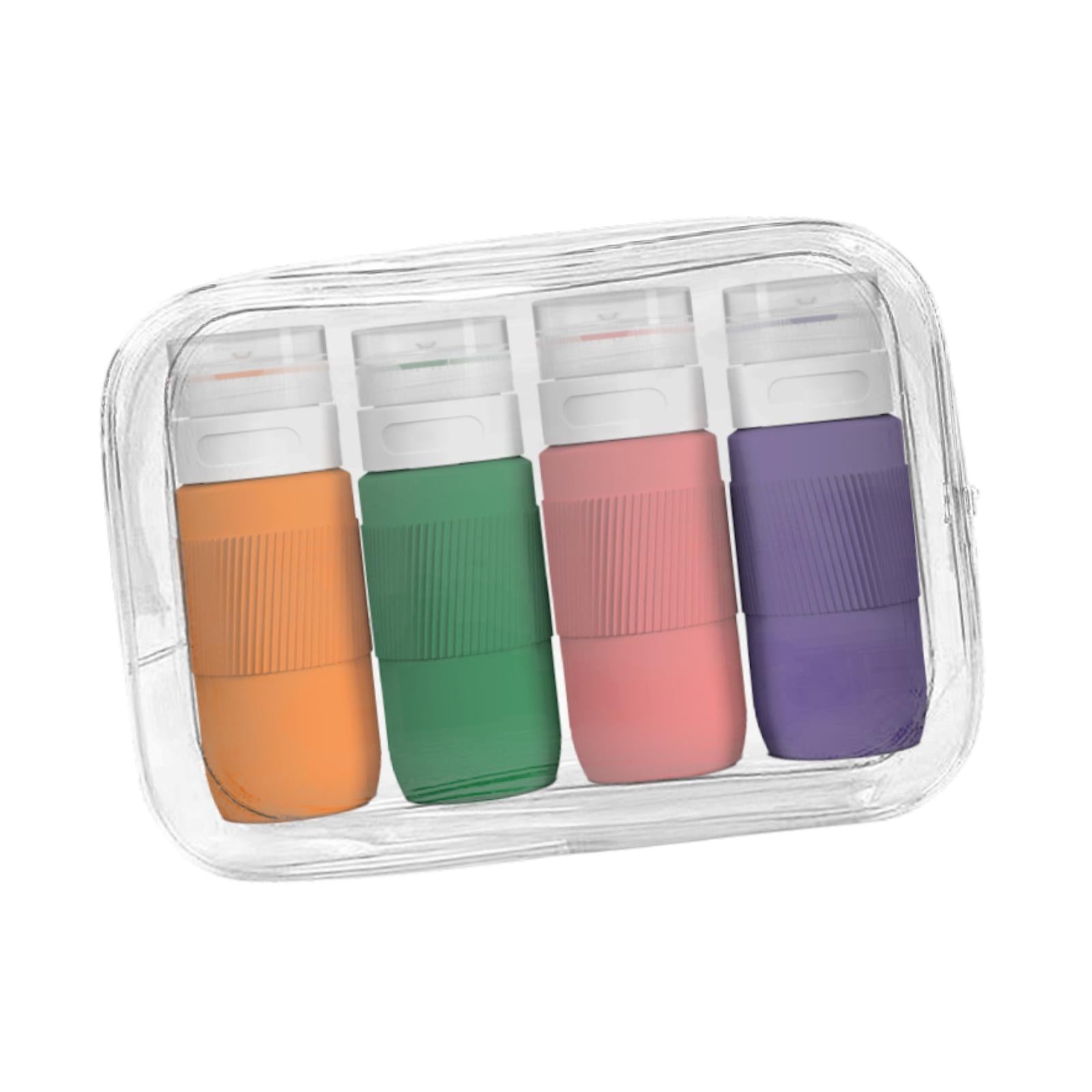 4Pcs Travel Bottles for Toiletries 80ml Empty for Lotion Conditioner Shampoo Dark Color