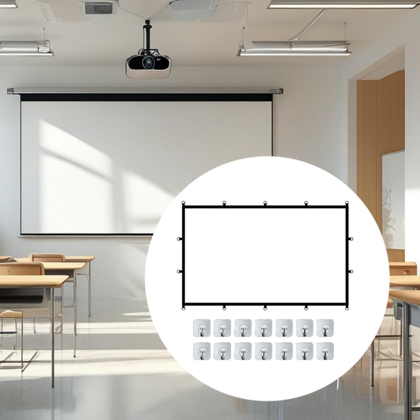 16:9 Projector Screen White for Camping Entertainment Presentation Education 84inch