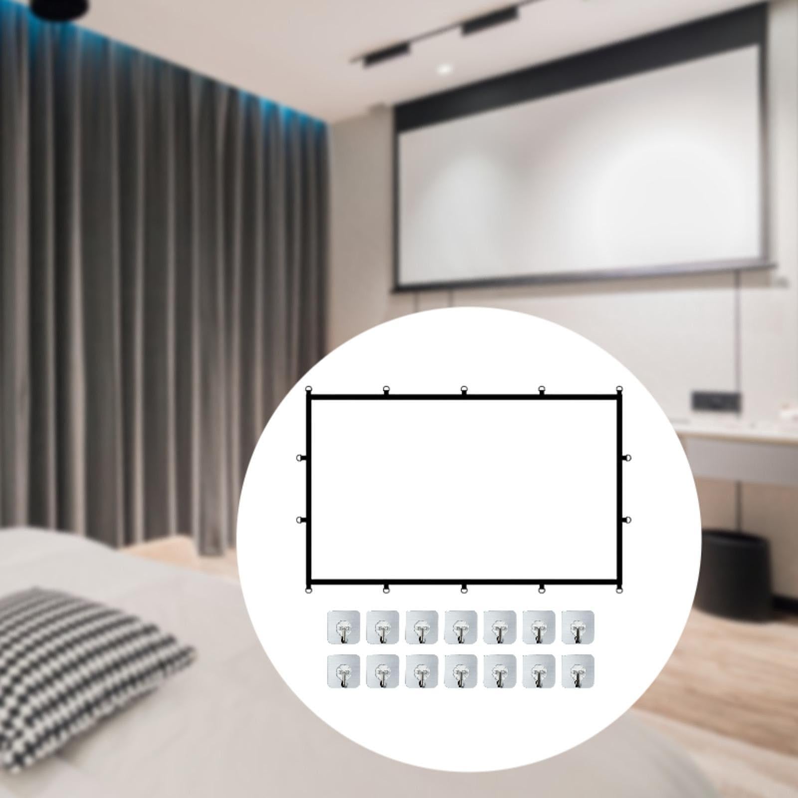 16:9 Projector Screen White for Camping Entertainment Presentation Education 100inch