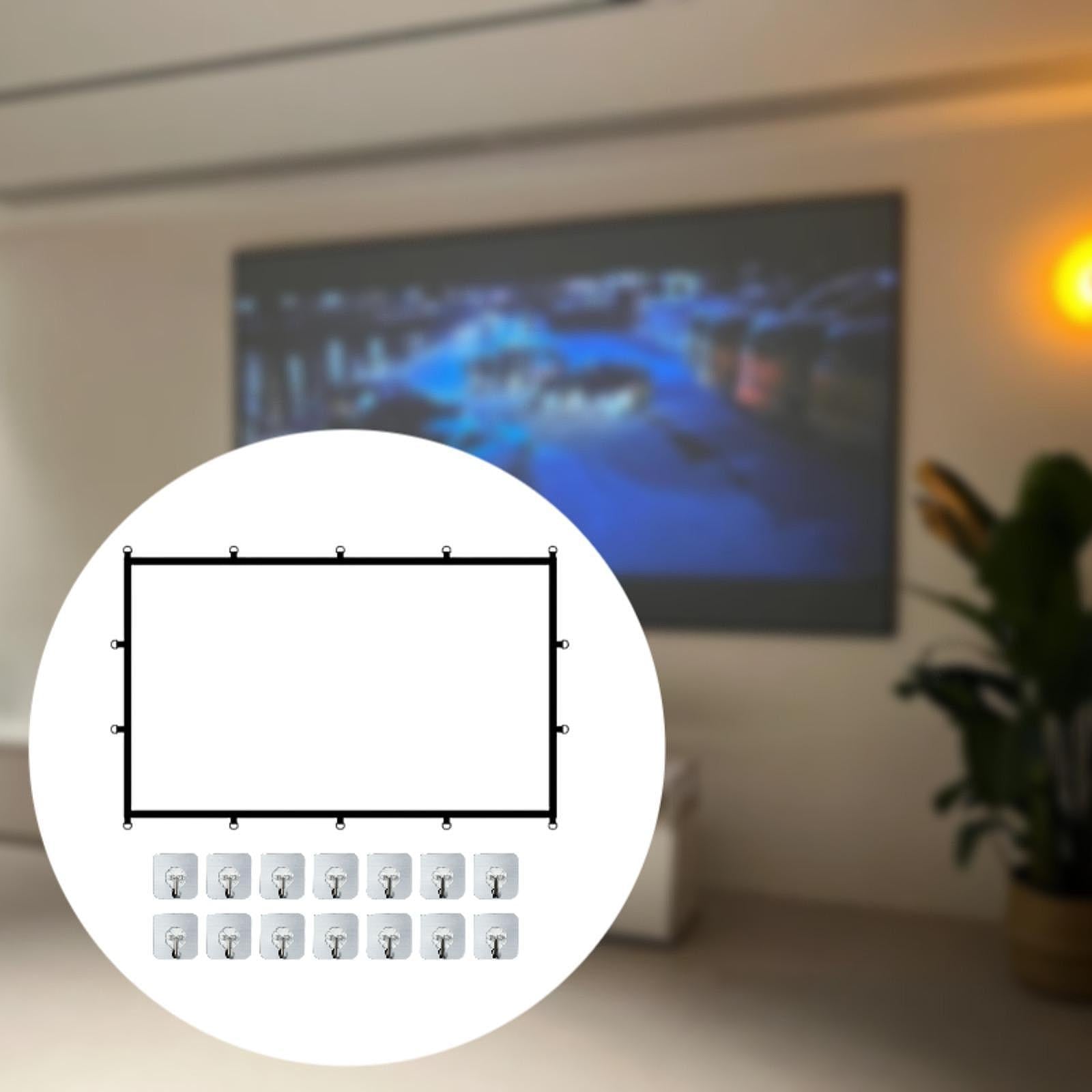 16:9 Projector Screen White for Camping Entertainment Presentation Education 150inch