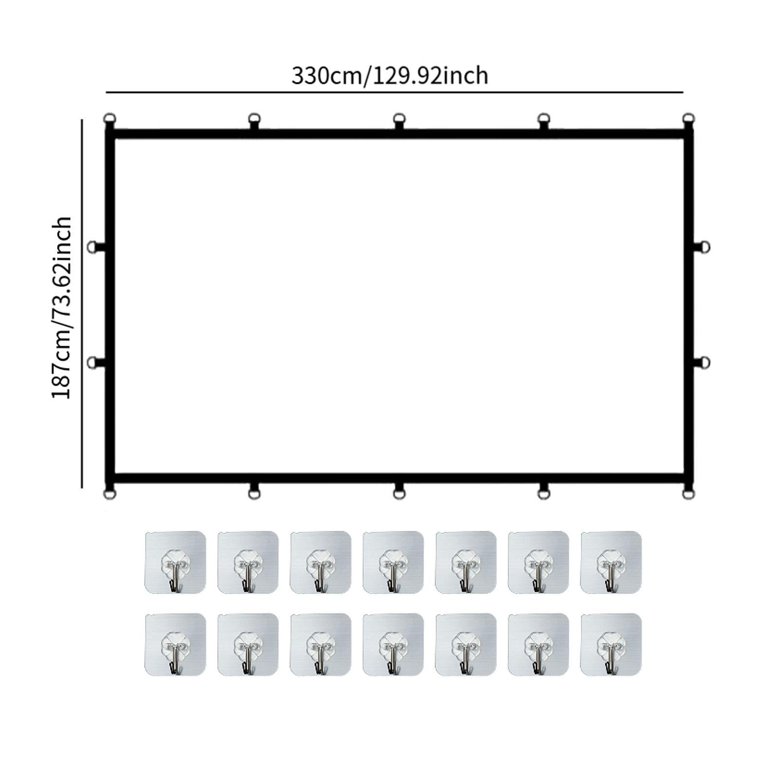 16:9 Projector Screen White for Camping Entertainment Presentation Education 150inch