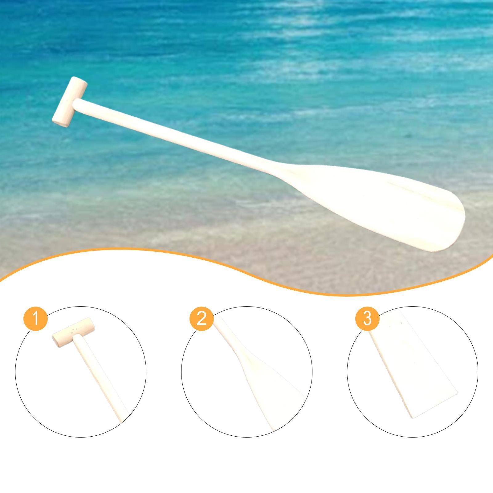 Wooden Canoe Paddle DIY Comfortable Ergonomic Grip for Water Sports Kayaking Round Tail