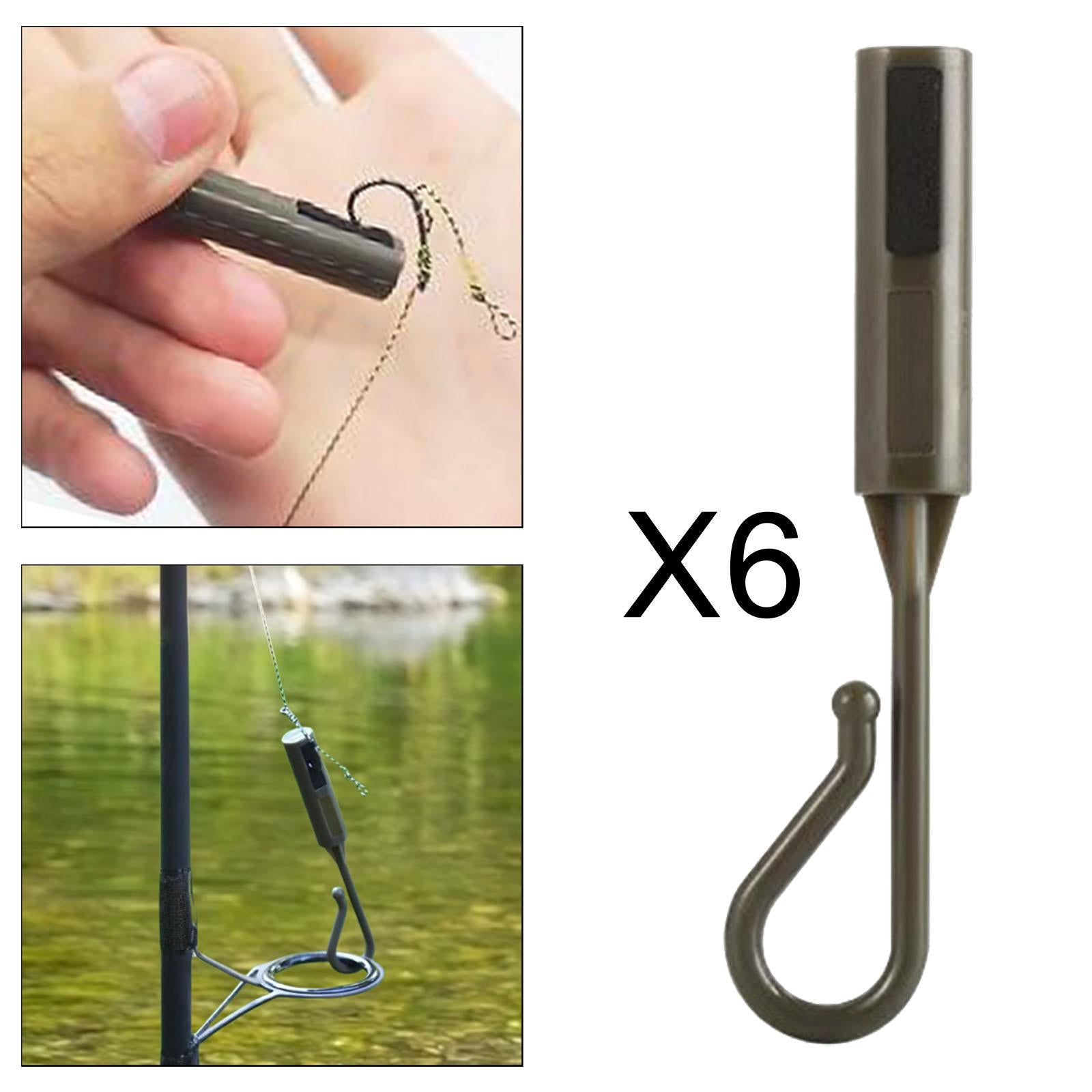 6 Pieces Hook Keeper for Fishing Rod Sturdy Professional Fishing Bait Holder green