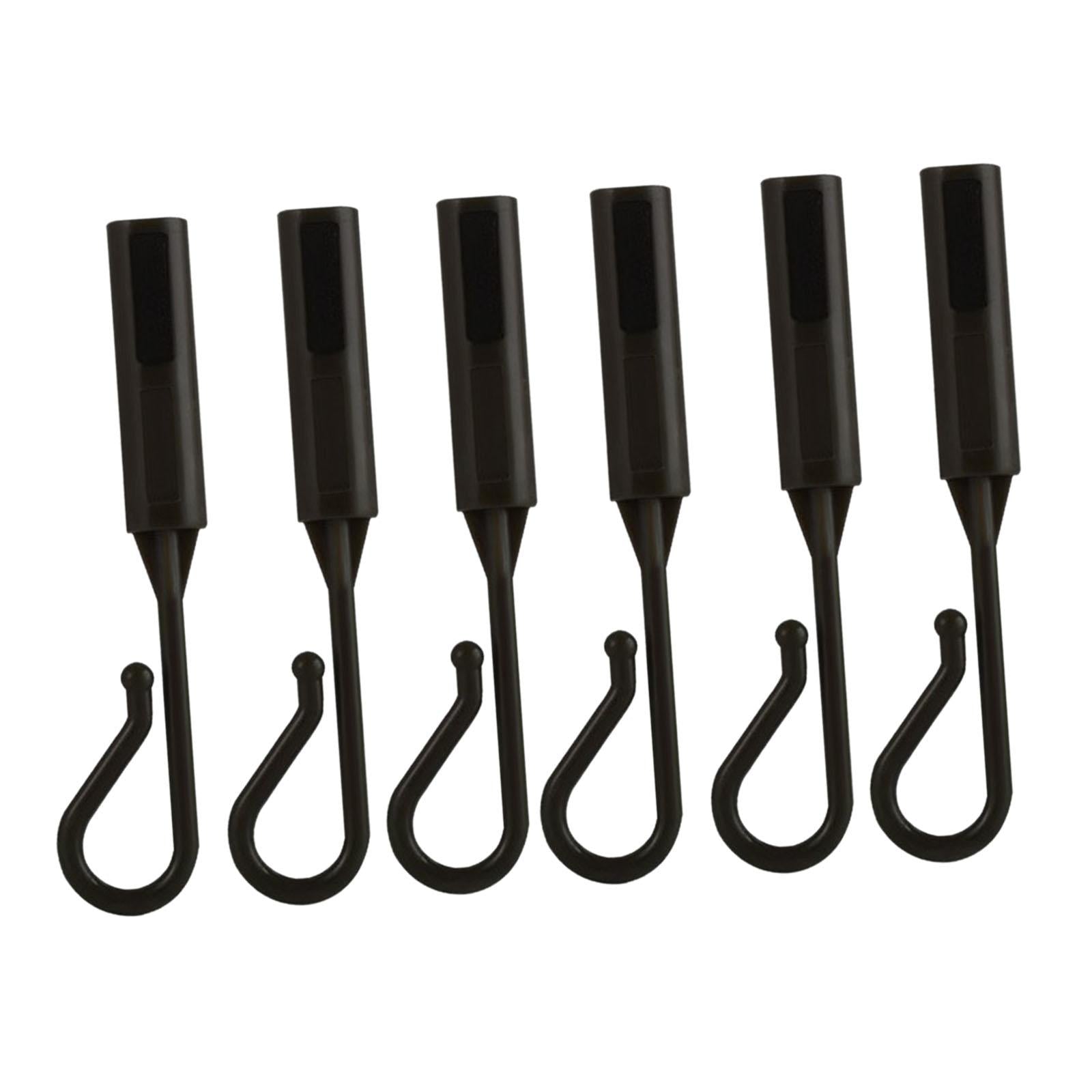 6 Pieces Hook Keeper for Fishing Rod Sturdy Professional Fishing Bait Holder black