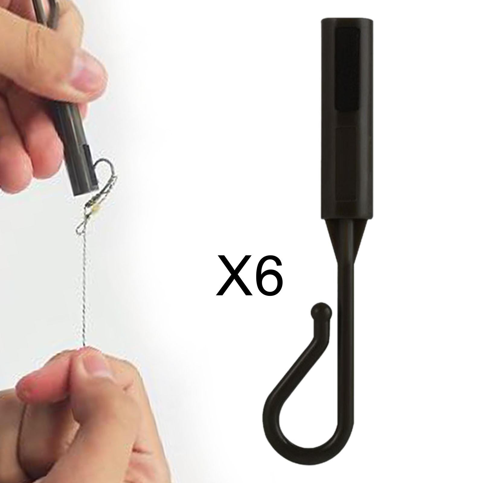 6 Pieces Hook Keeper for Fishing Rod Sturdy Professional Fishing Bait Holder black