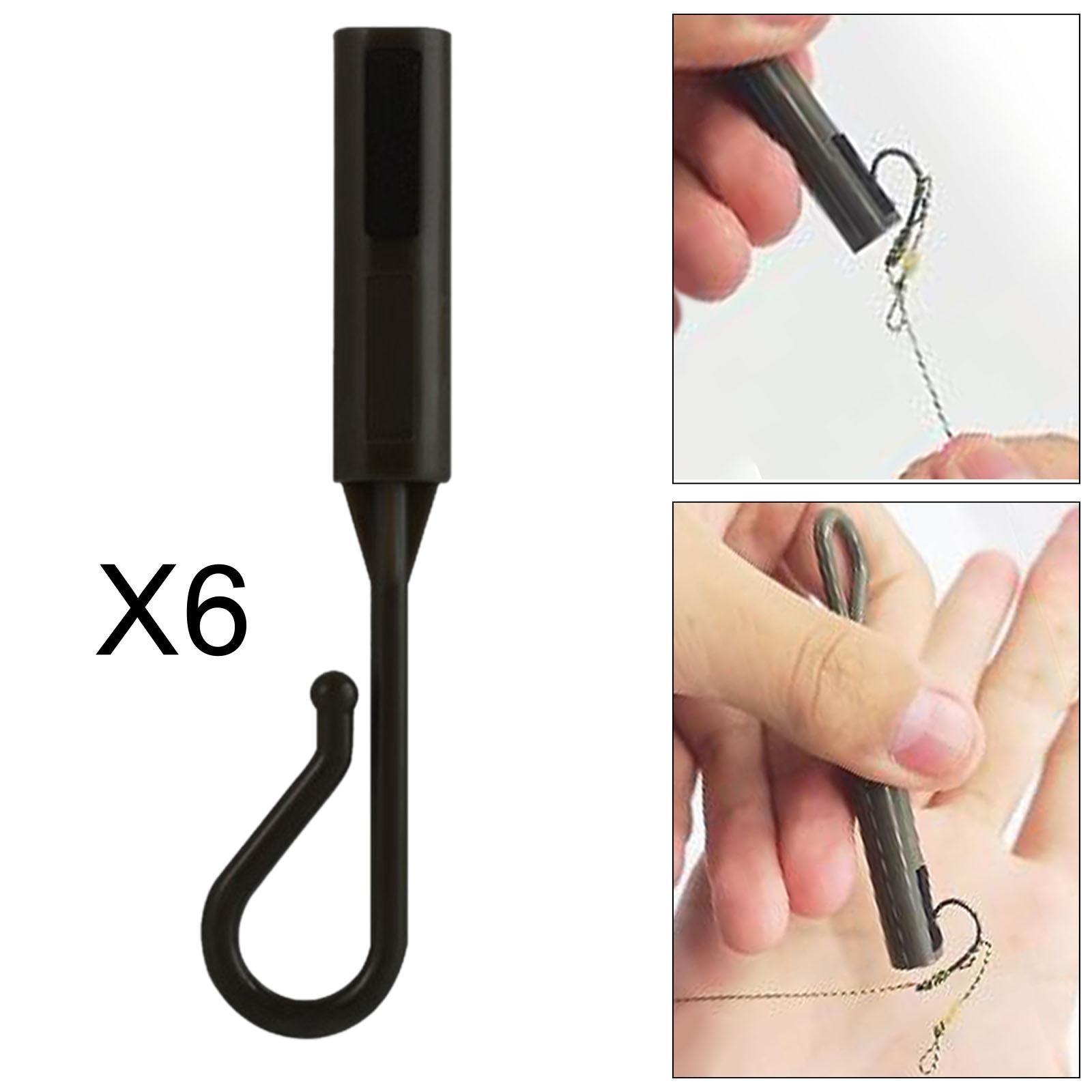 6 Pieces Hook Keeper for Fishing Rod Sturdy Professional Fishing Bait Holder black