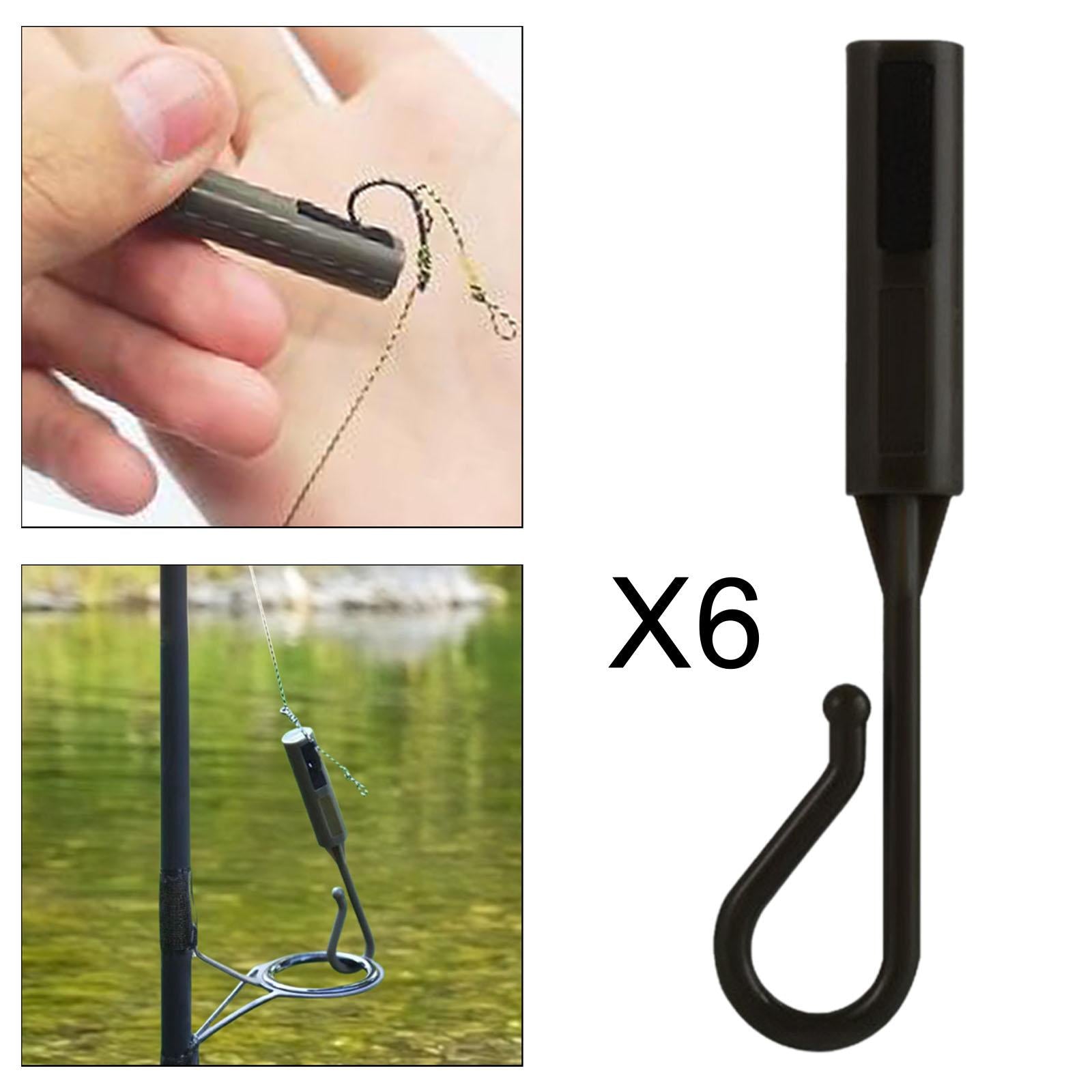 6 Pieces Hook Keeper for Fishing Rod Sturdy Professional Fishing Bait Holder black